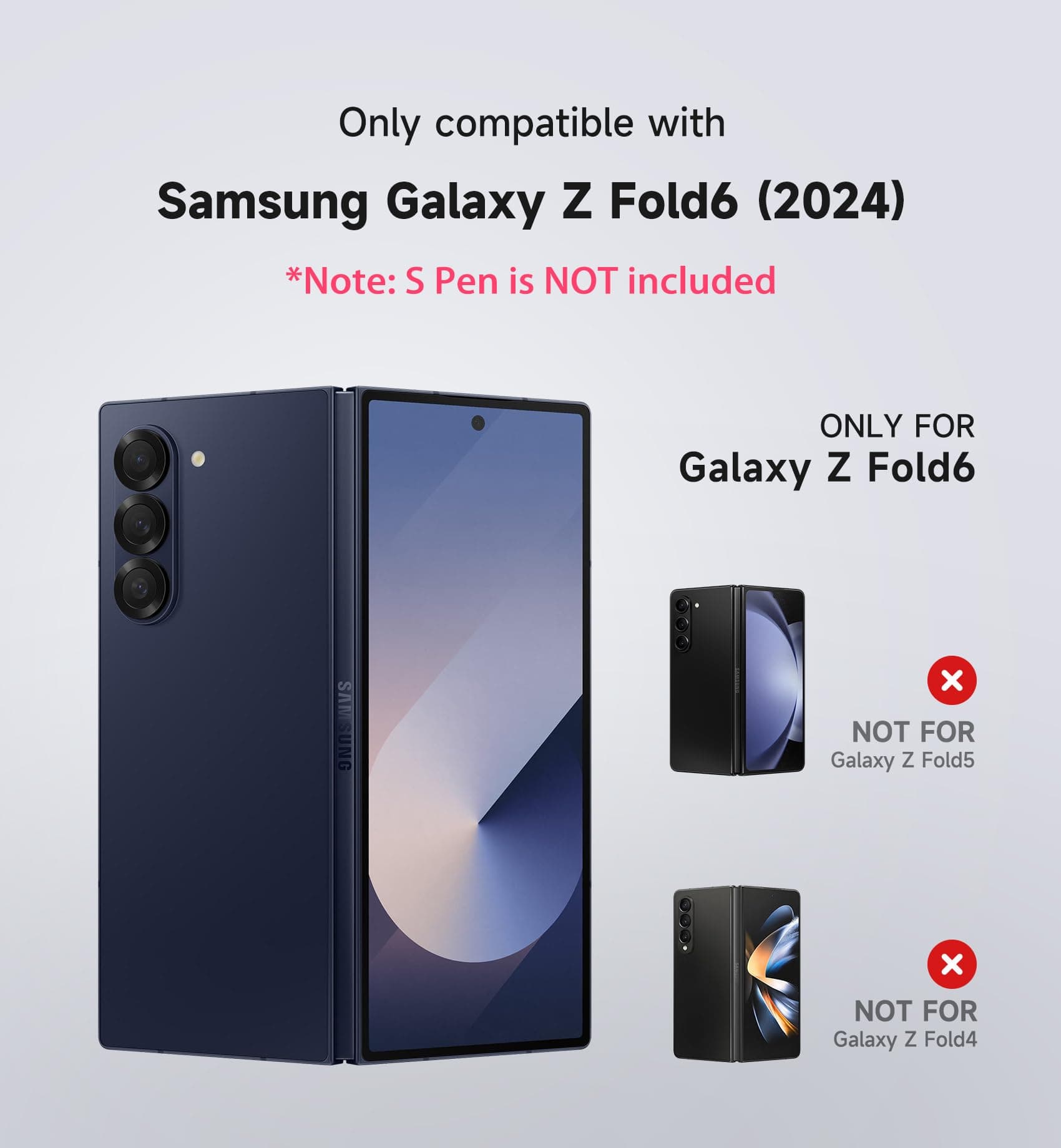 SURITCH Samsung Galaxy Z Fold 6 Case Kickstand S Pen Holder Black 2024 - Thumbnail 2