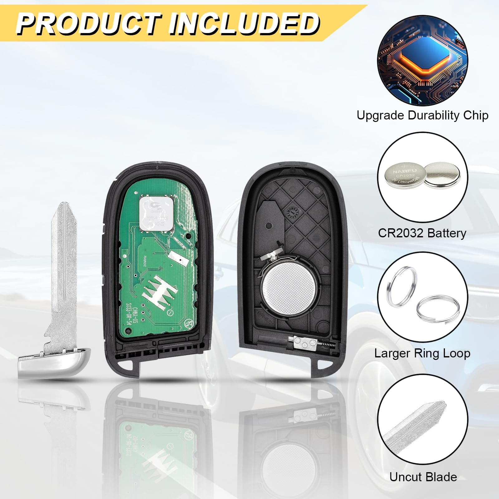 Vurkcy Key Fob Replacement for 2011-2018 Dodge Charger & Chrysler 300/ 15-18 Cha - Thumbnail 5