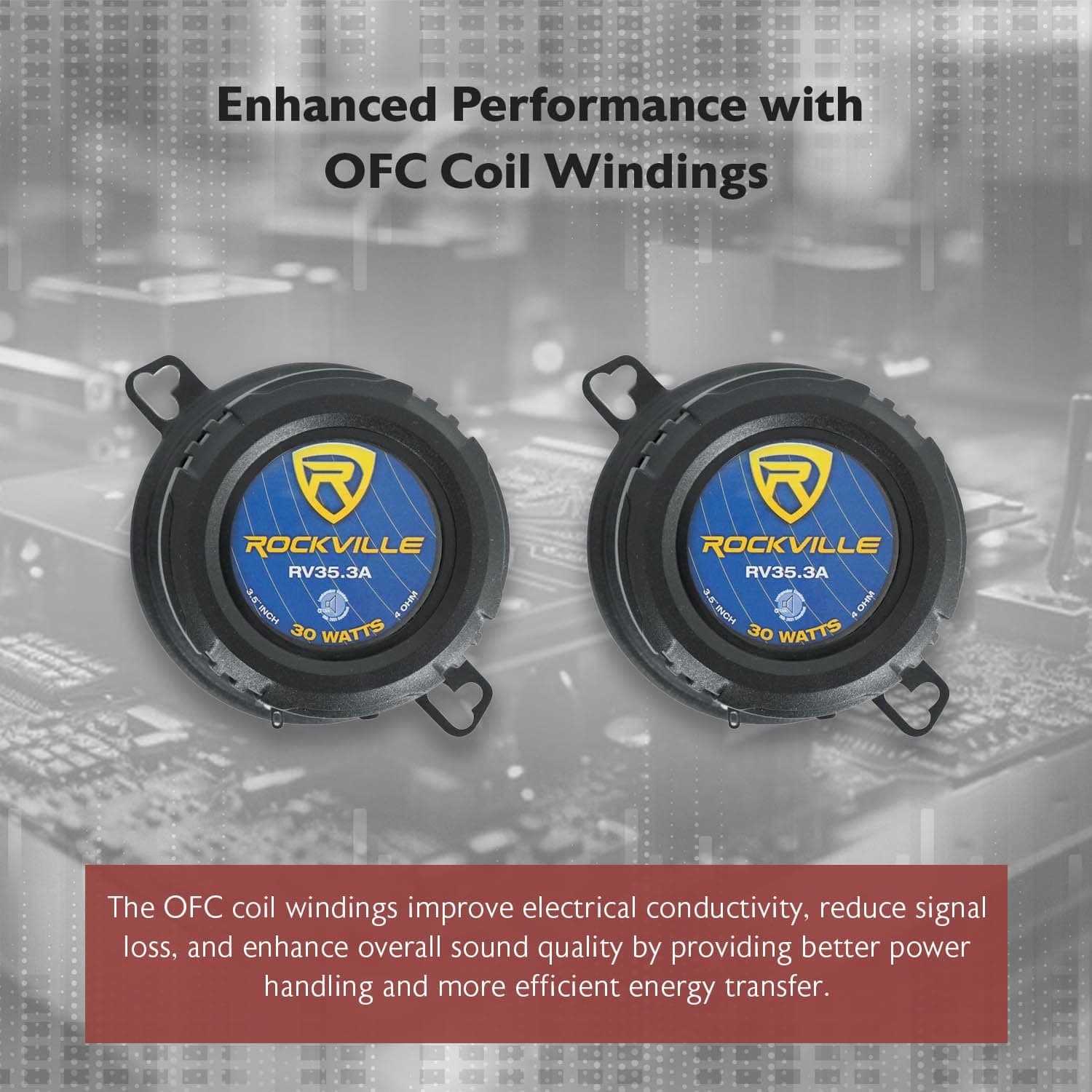 Rockville RV35.3A 3.5" 3-Way Car Speakers, 200W, Rich Bass, CEA Rated, Polypropy - Thumbnail 7