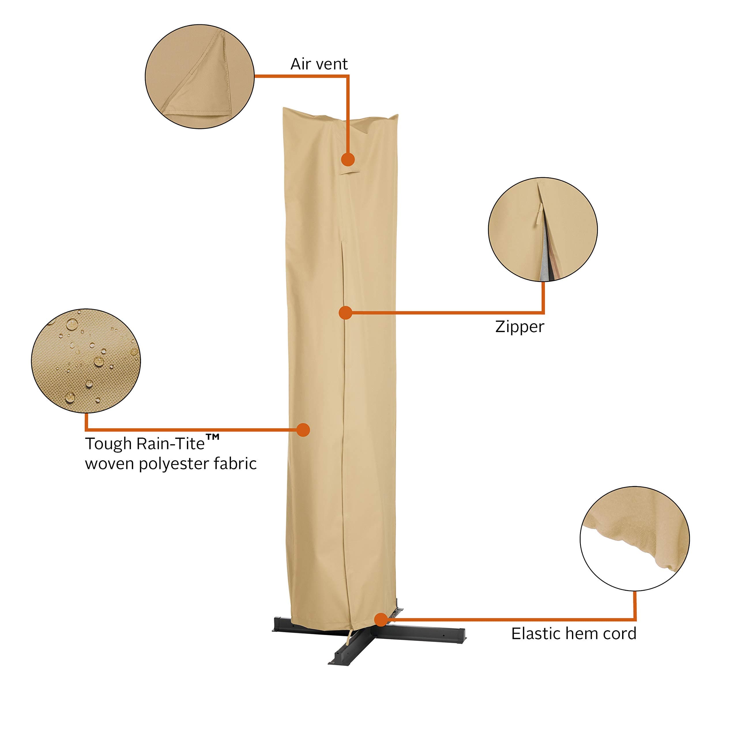 Classic Accessories Terrazzo Water-Resistant 13 Foot Offset Umbrella and Frame C - Thumbnail 3