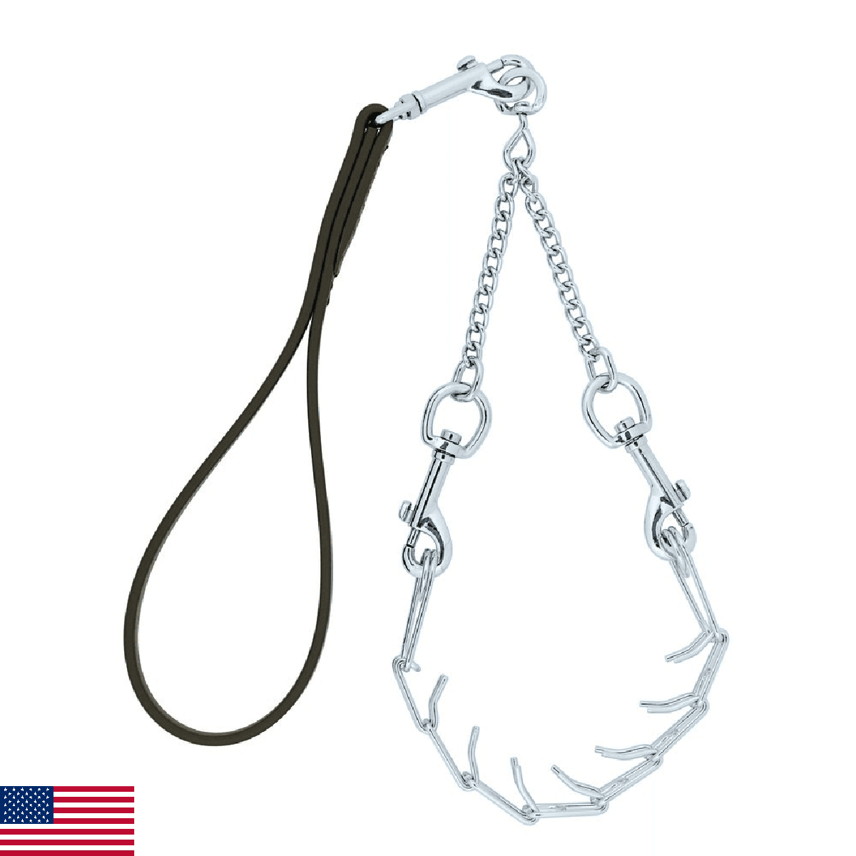 Weaver Leather Livestock Pronged Chain Goat Collar and Lead Set,Red - Image 1