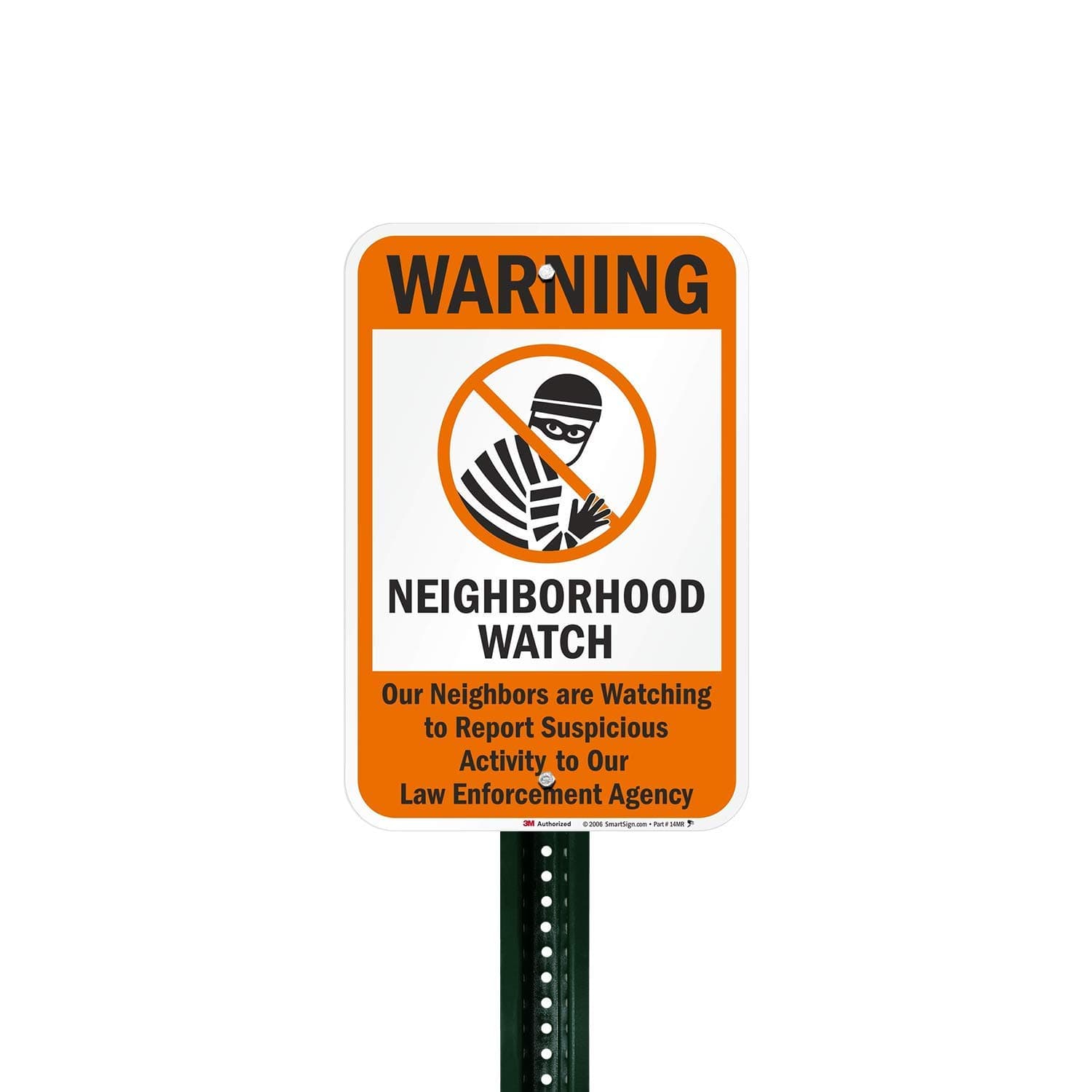 SmartSign 3M Engineer Grade Reflective Sign, Legend "Warning: Neighborhood Watch - Thumbnail 4