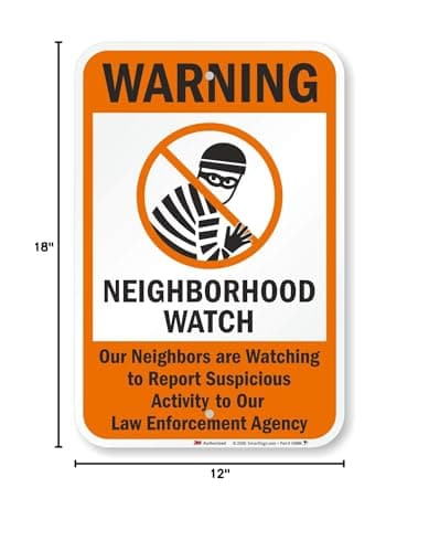 SmartSign 3M Engineer Grade Reflective Sign, Legend "Warning: Neighborhood Watch - Thumbnail 6