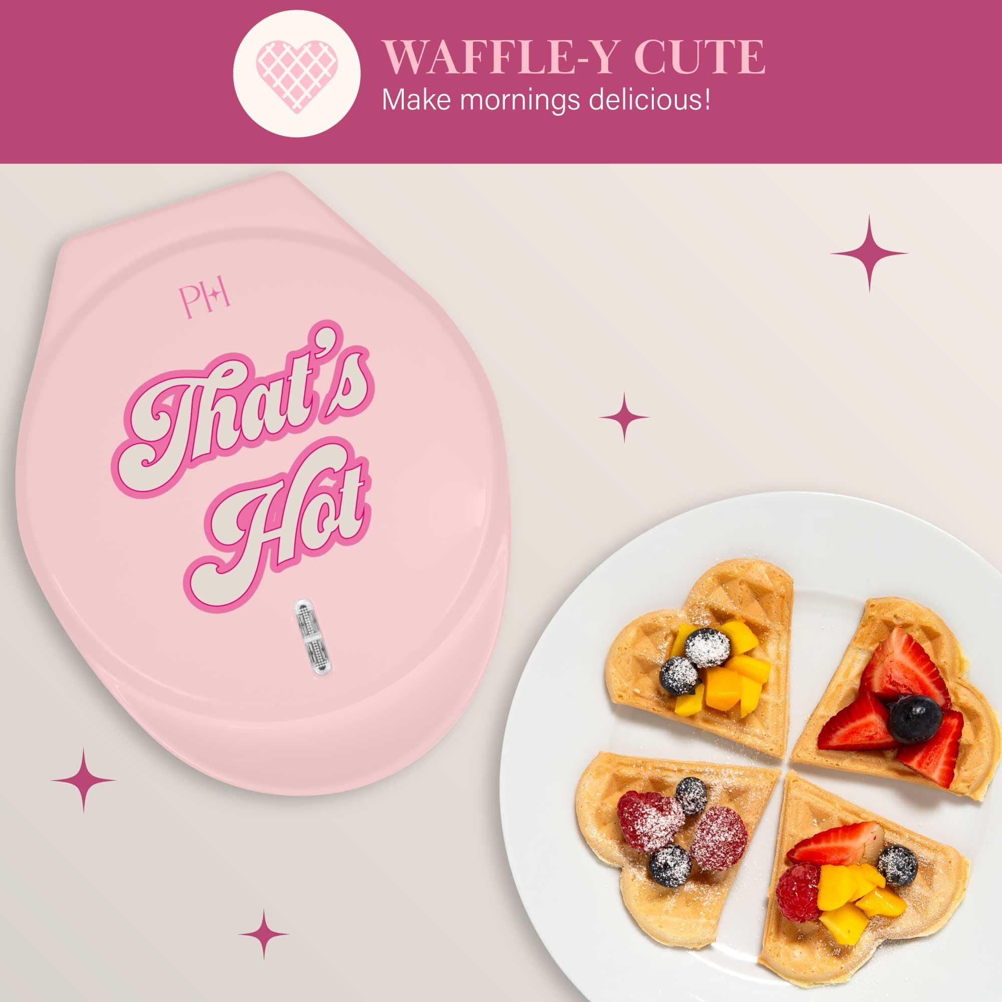 Paris Hilton Heart Waffle Maker, Makes 5 Mini Heart Shaped Waffles or 1 Individu - Thumbnail 6