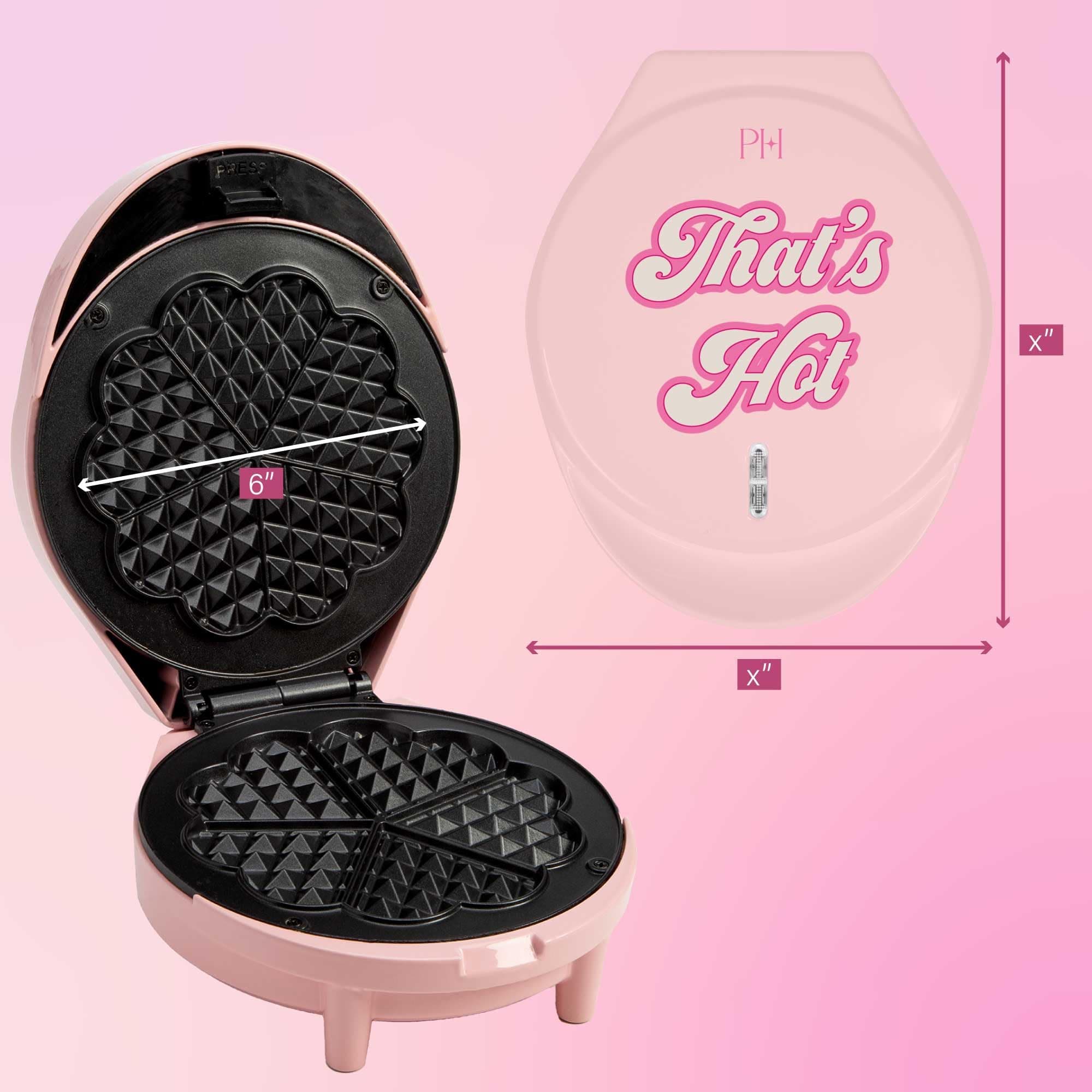 Paris Hilton Heart Waffle Maker, Makes 5 Mini Heart Shaped Waffles or 1 Individu - Thumbnail 7