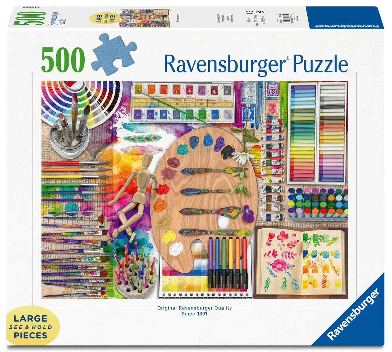 Ravensburger The Artist’s Palette 500-Piece Jigsaw Puzzle Large Format - Thumbnail 2