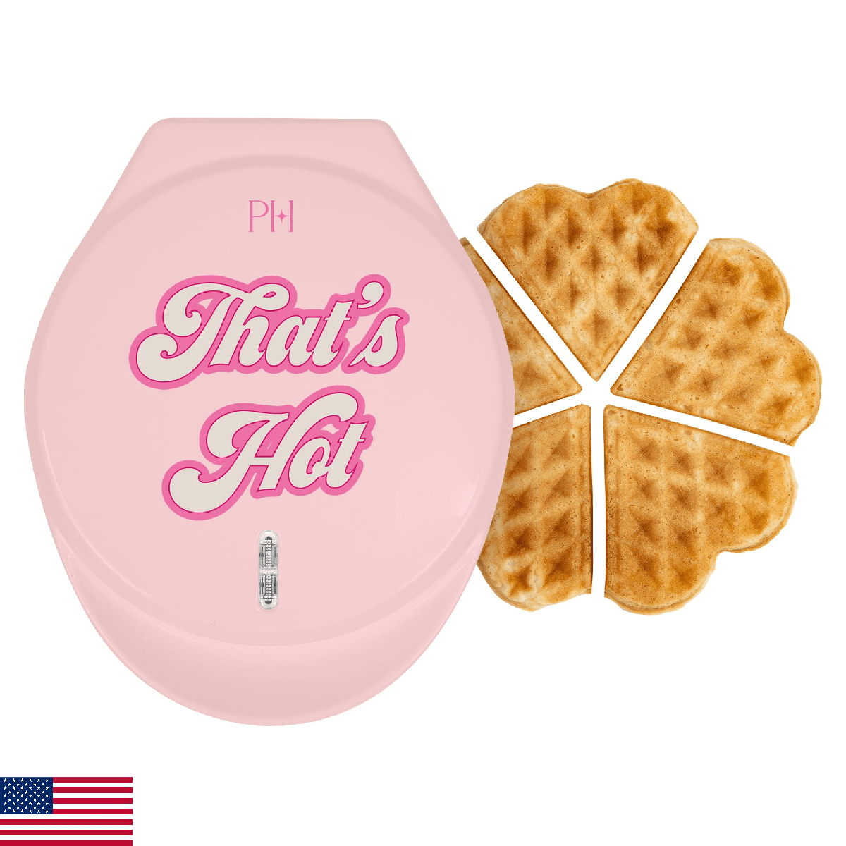 Paris Hilton Heart Waffle Maker, Makes 5 Mini Heart Shaped Waffles or 1 Individu - Image 1