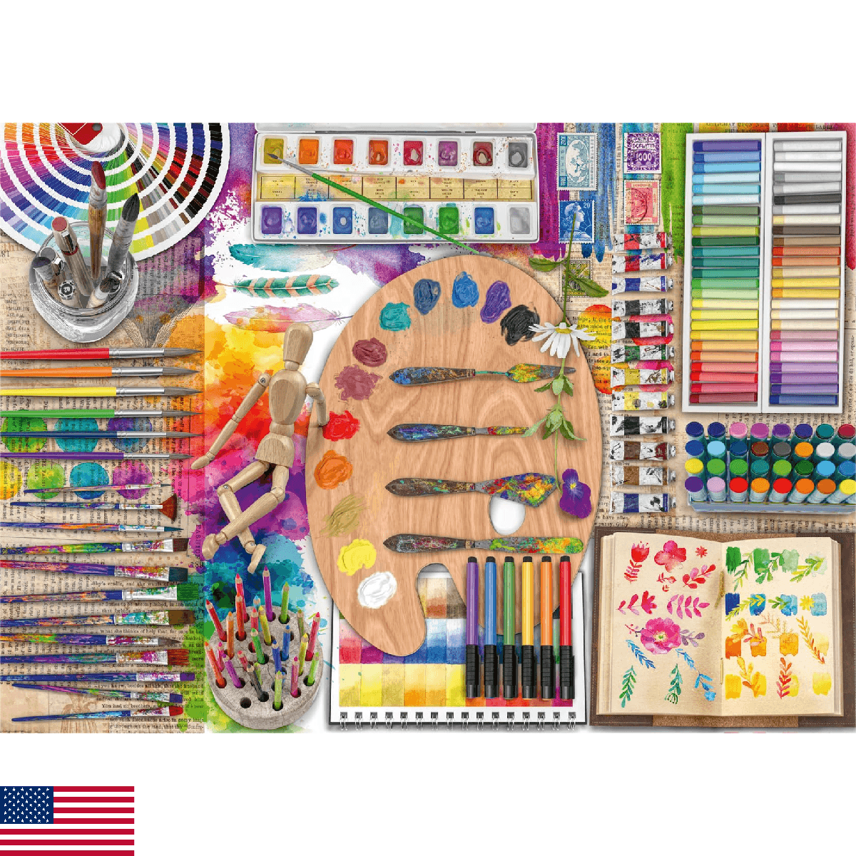 Ravensburger The Artist’s Palette 500-Piece Jigsaw Puzzle Large Format - Image 1