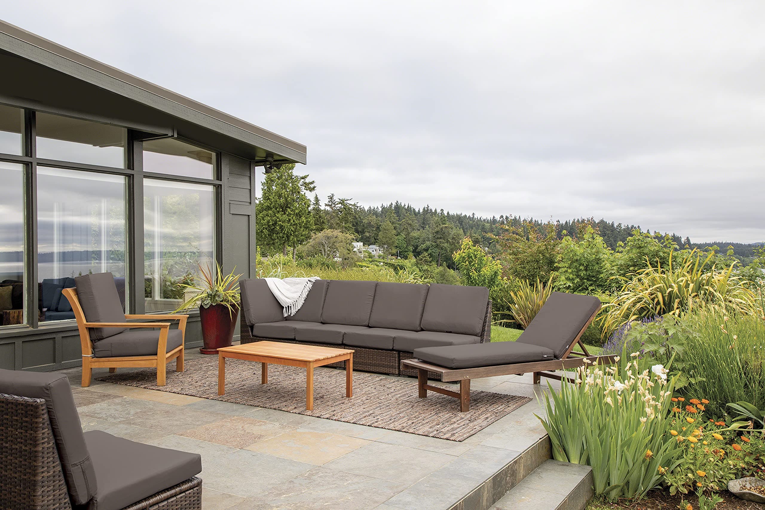 Classic Accessories 62-028-TAUPE-EC Ravenna Back Cushion, 25"W x 22"H x 4"T, Dar - Thumbnail 5