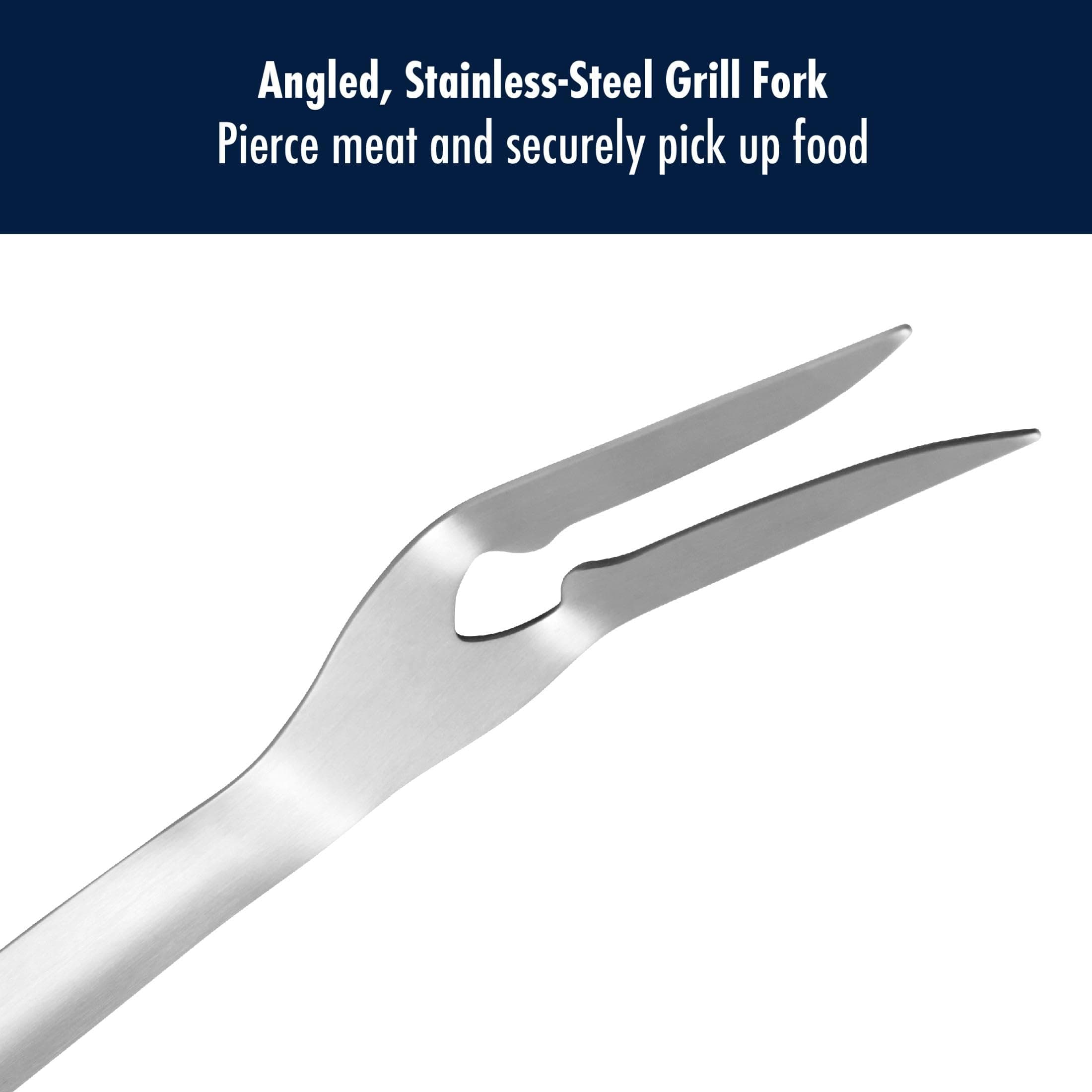 HENCKELS BBQ Grill Fork, Heavy Duty Stainless Steel Meat Fork for Grilling, Roas - Thumbnail 2