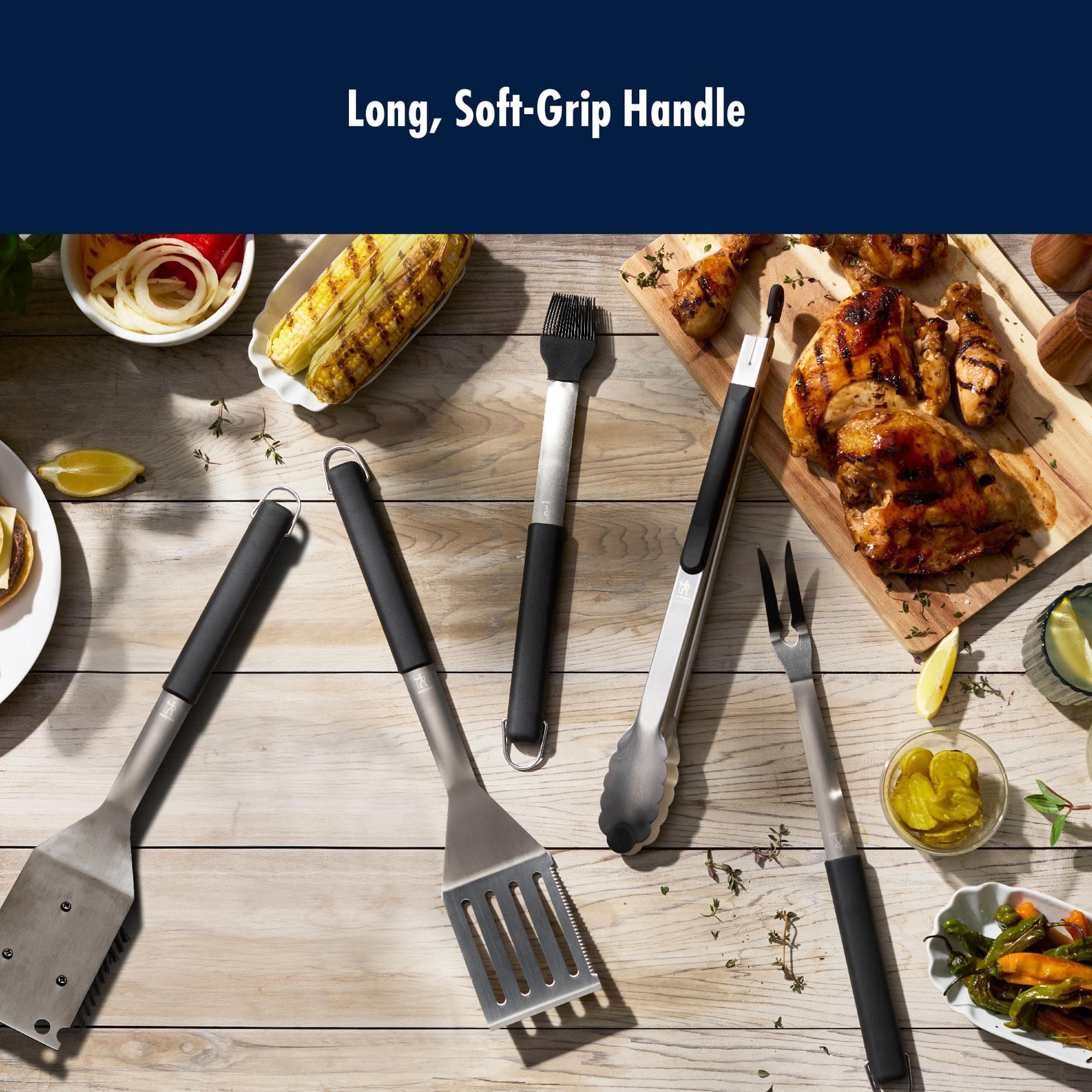 HENCKELS BBQ Grill Fork, Heavy Duty Stainless Steel Meat Fork for Grilling, Roas - Thumbnail 4