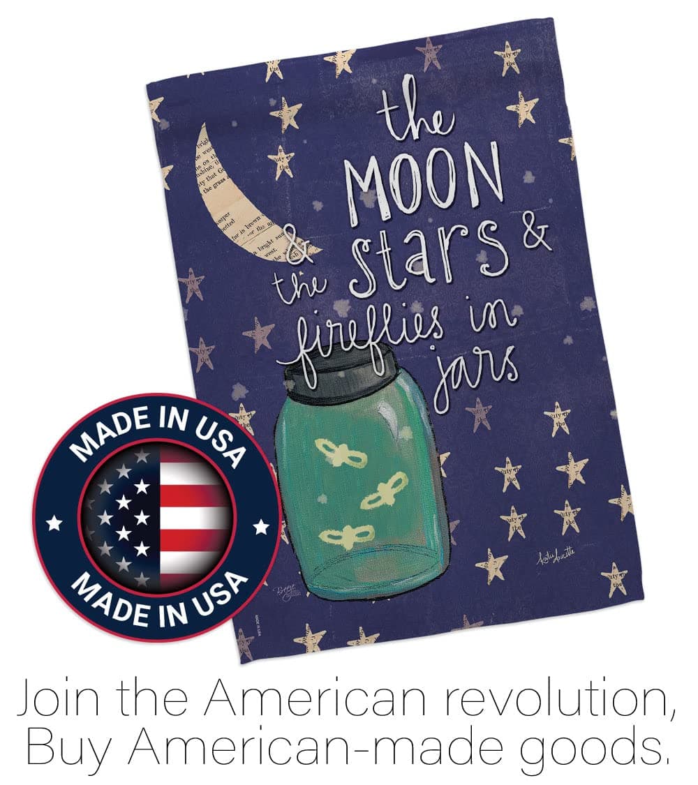 Breeze Decor G165124 Moon Stars Fireflies Jars Decorative Vertical Garden Flag, - Thumbnail 5