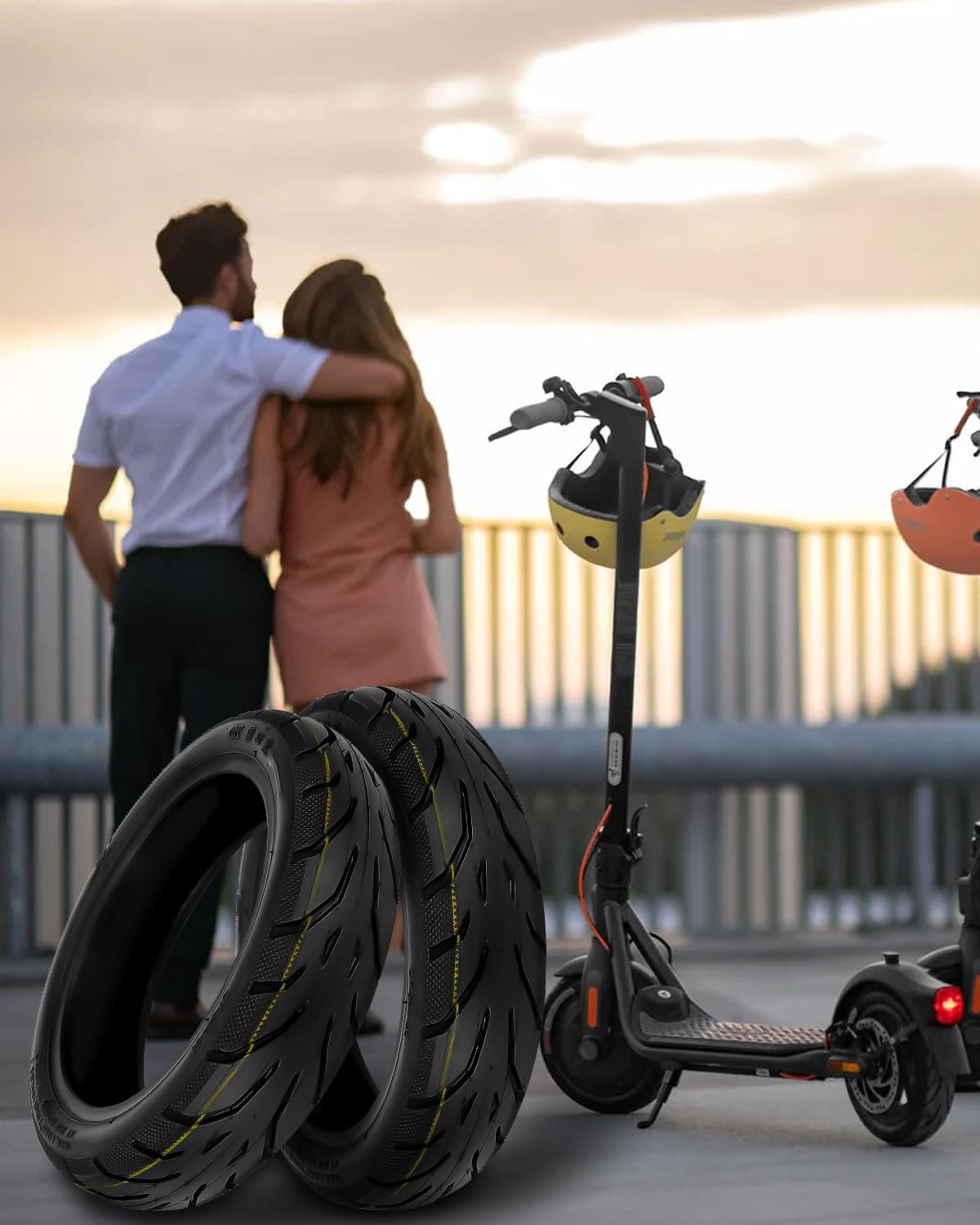 50/75-6.1 Scooter Tire, 9X2 Built-in Live Glue Repairable Puncture-resistant Sel - Thumbnail 7