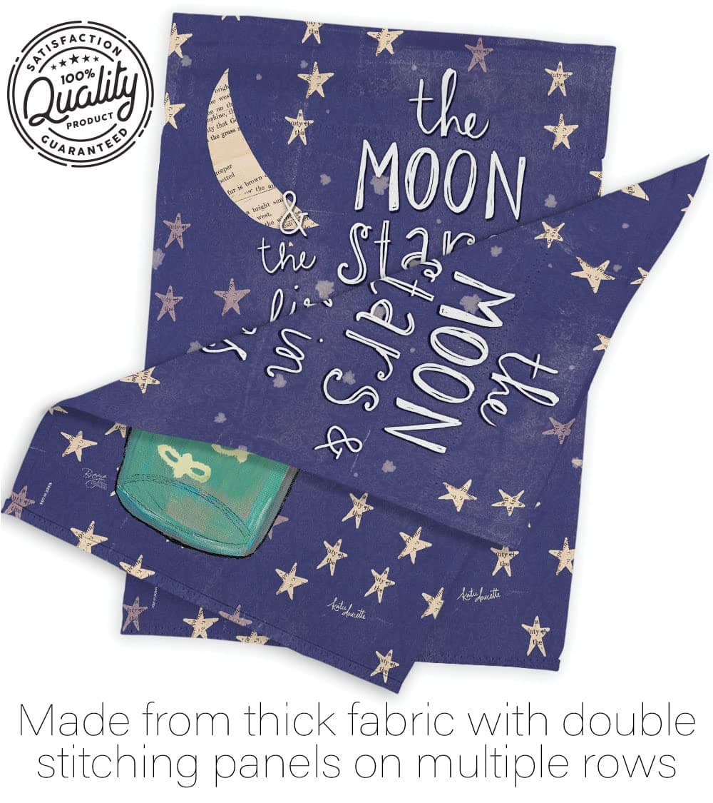 Breeze Decor G165124 Moon Stars Fireflies Jars Decorative Vertical Garden Flag, - Thumbnail 7