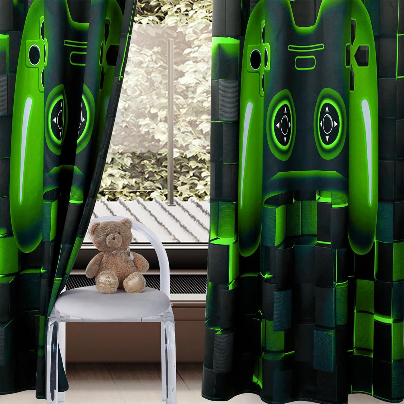 PERFEMET Game Blackout Bedroom Curtains Colorful Video Gamer Boys Curtain Panels - Thumbnail 3