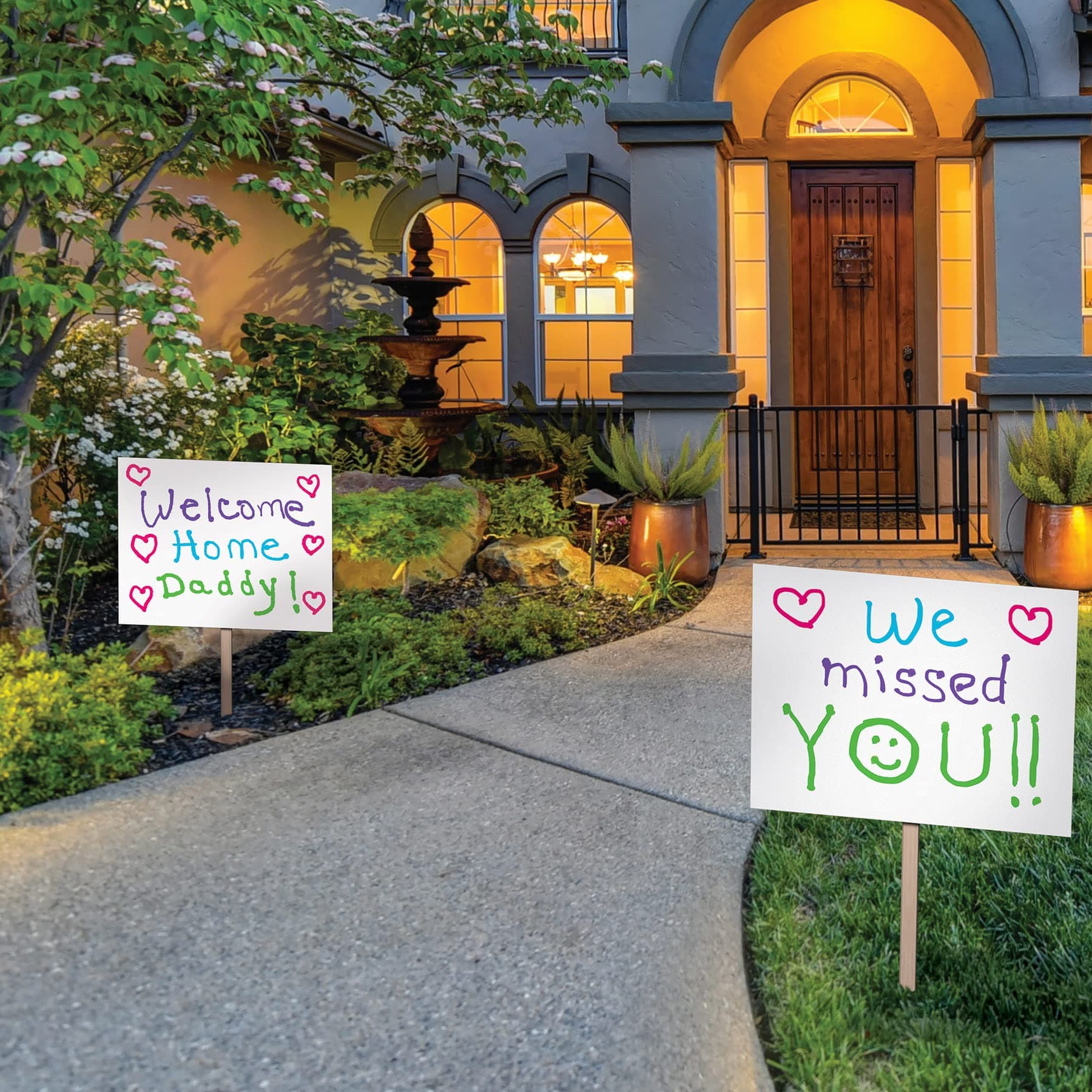 Beistle Blank Yard Signs – 3 Pack, Double-Sided White Signs on 24-Inch Pine Stak - Thumbnail 7