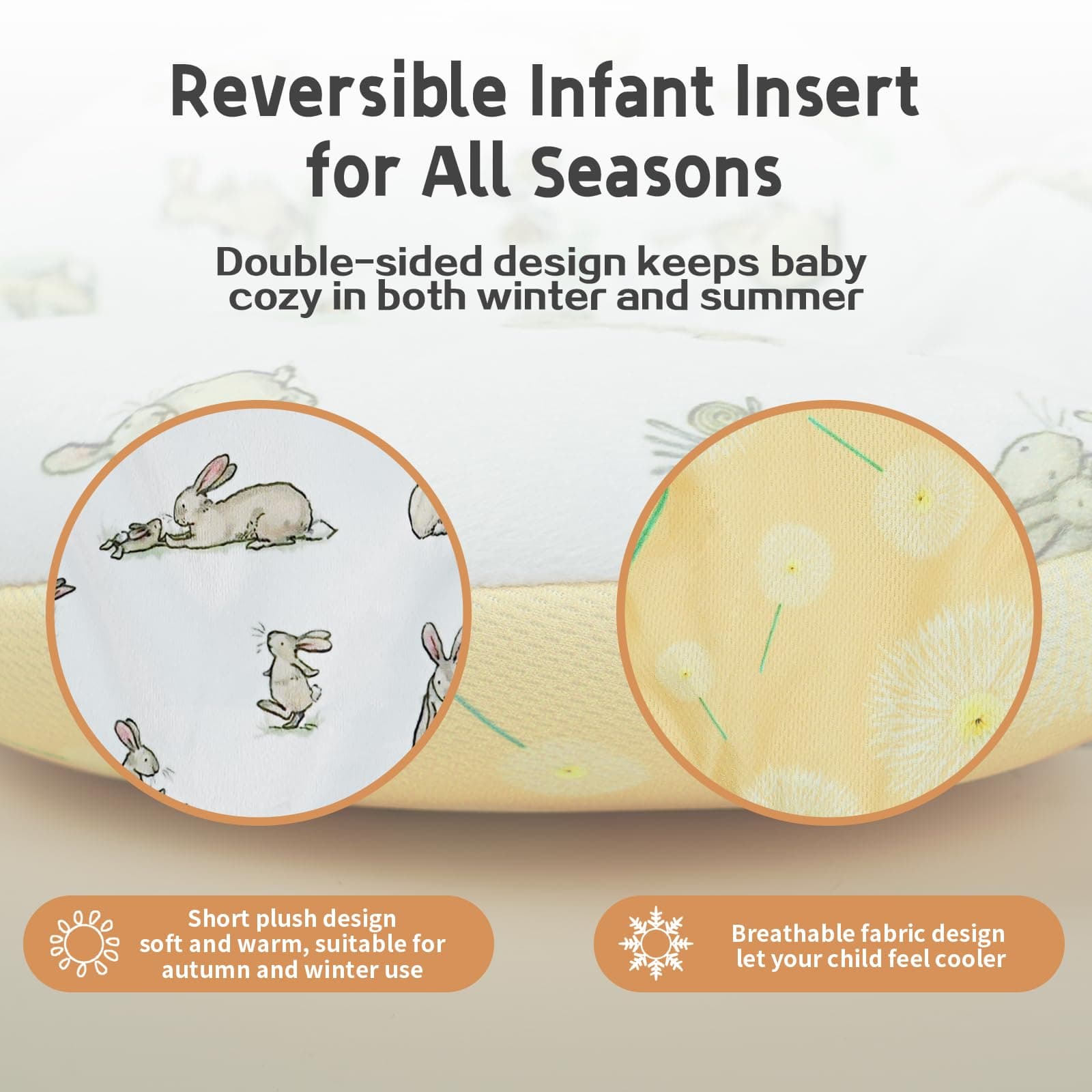 FSINWV Newborn Insert and 3Pcs Replacement Toy Balls for Mamaroo, Breathable Rev - Thumbnail 5