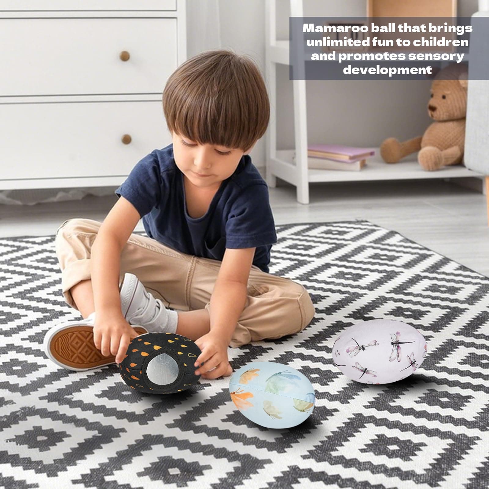 FSINWV Newborn Insert and 3Pcs Replacement Toy Balls for Mamaroo, Breathable Rev - Thumbnail 9