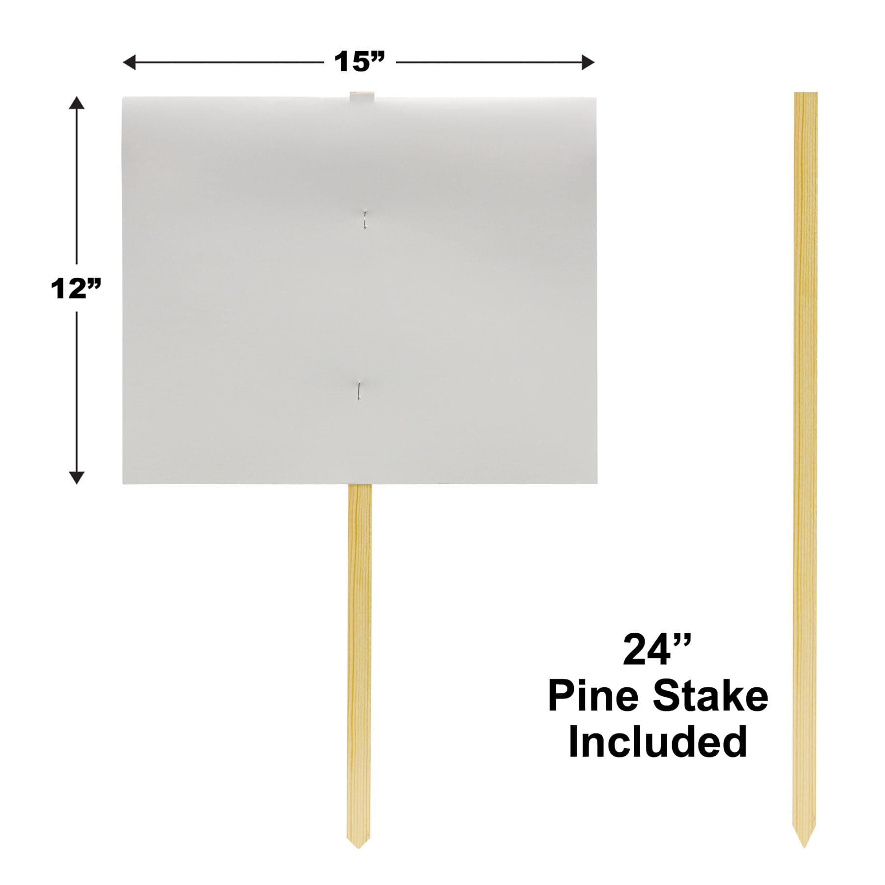 Beistle Blank Yard Signs – 3 Pack, Double-Sided White Signs on 24-Inch Pine Stak - Thumbnail 4