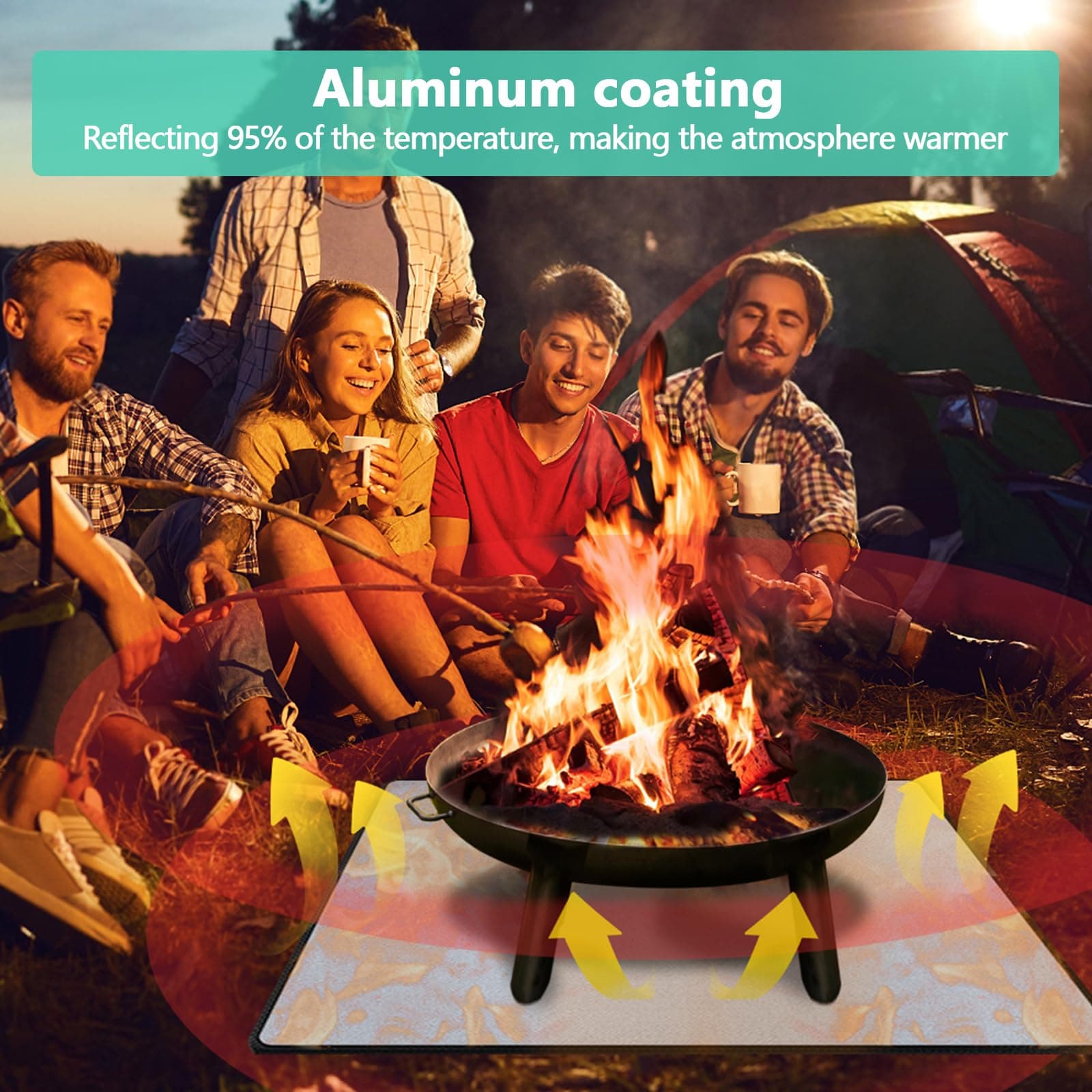 UBeesize 48x40 Grill Mats for Outdoor Grill, Under Grill Mat with 4-Layer Heat-R - Thumbnail 3