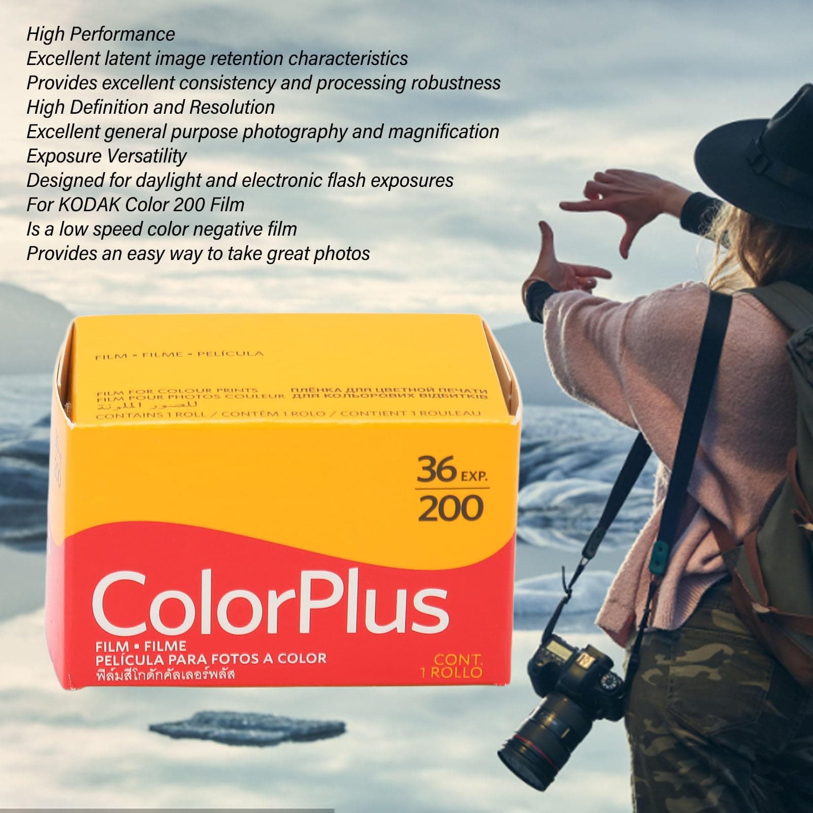 ColorPlus CP200 Color Negative Film, 35mm Size, 36 Exposures ISO 200 High Satura - Thumbnail 3