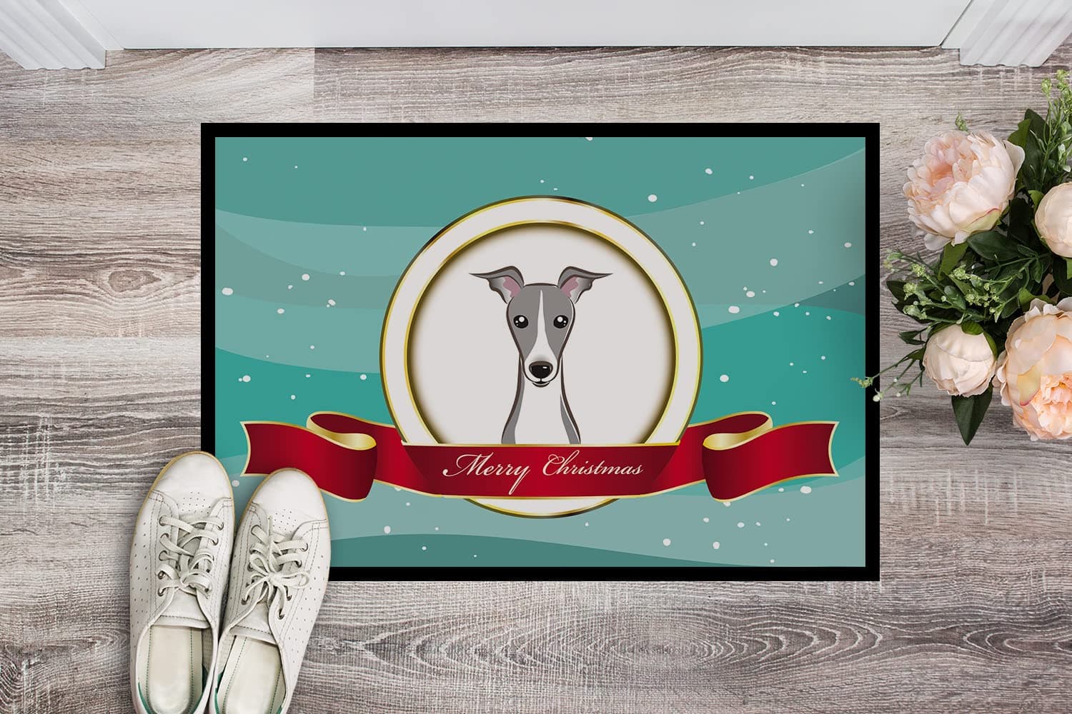 Caroline's Treasures BB1546MAT Italian Greyhound Merry Christmas Doormat 18x27 F - Thumbnail 2