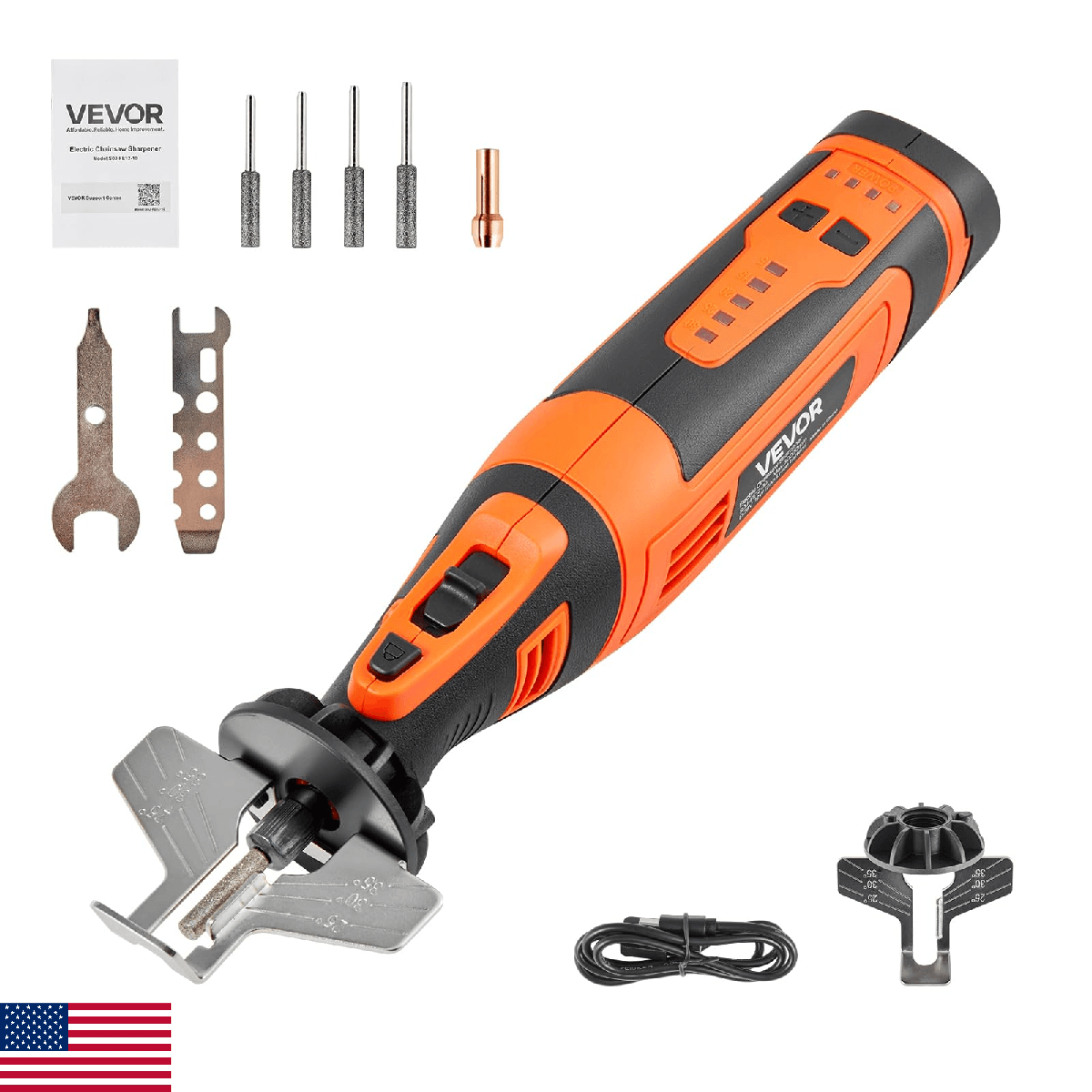 VEVOR Cordless Chainsaw Sharpener, 5-Speed Adjustable Electric Saw Chain Sharpen - Image 1