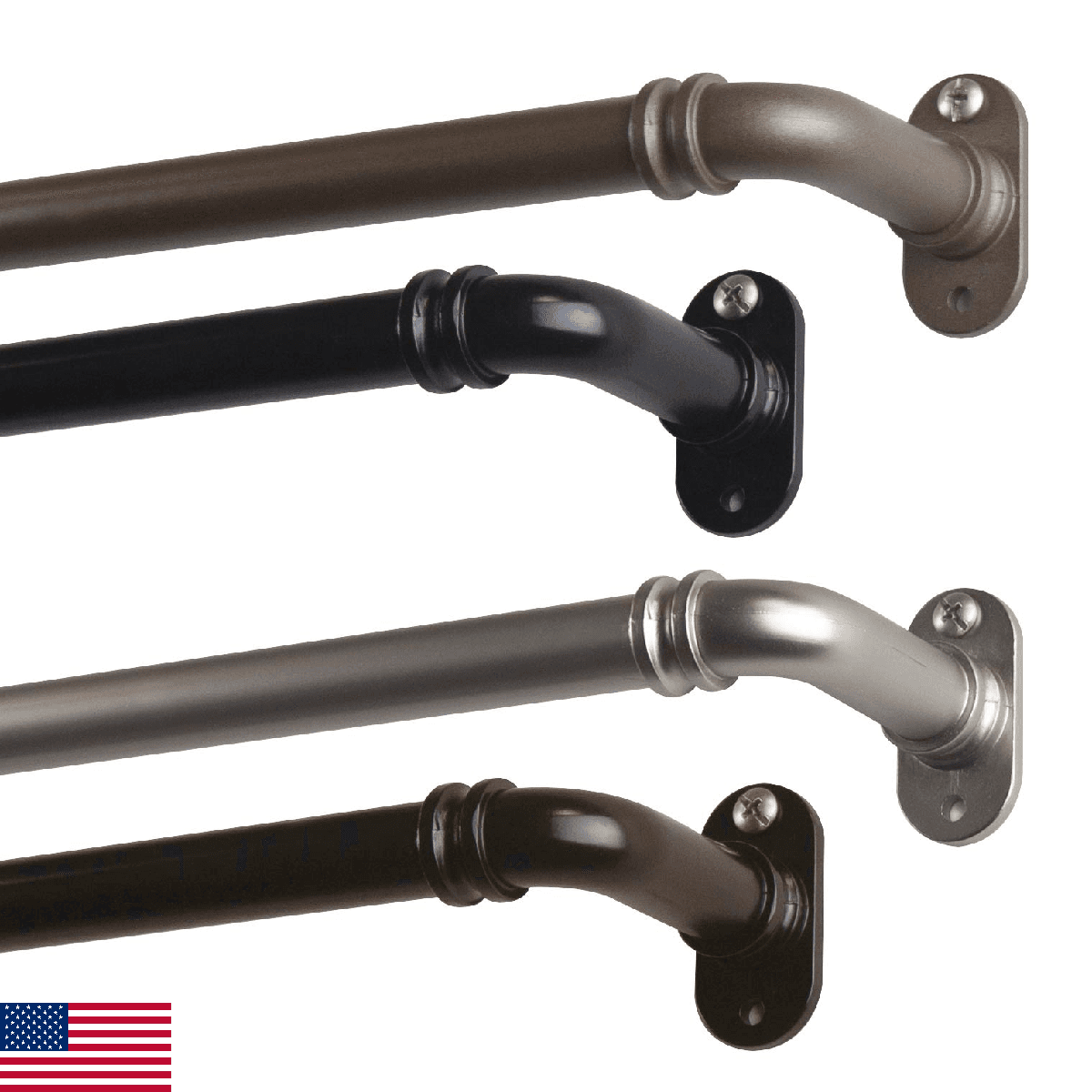 Rod Desyne 5/8" Blackout Curtain Rod 28-48 inch - Antique Brass - Image 1