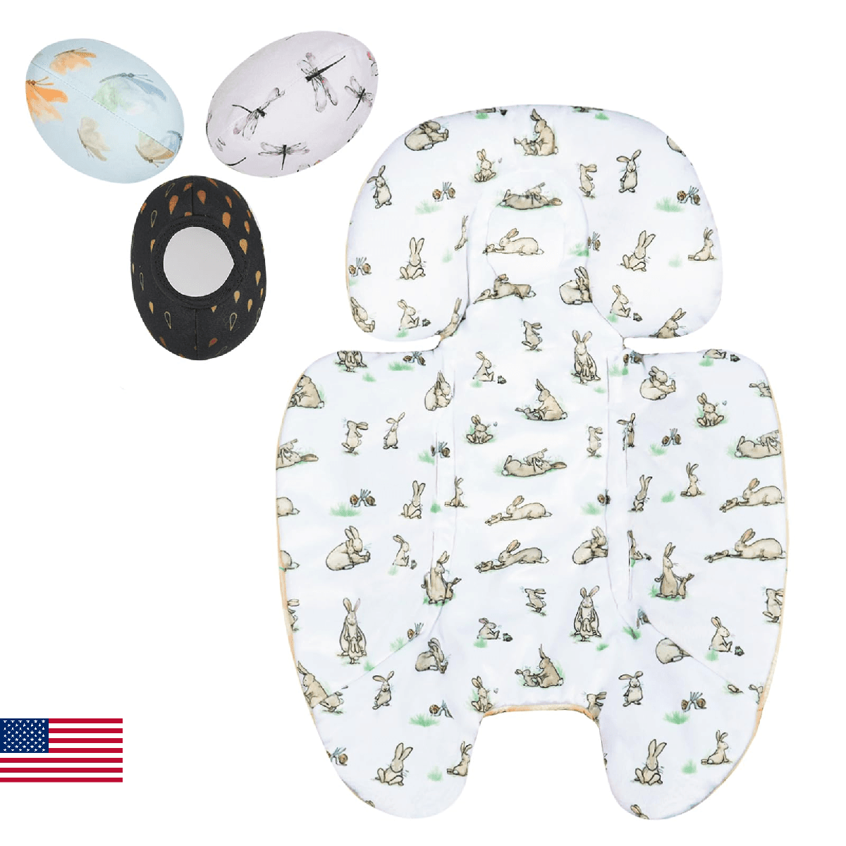 FSINWV Newborn Insert and 3Pcs Replacement Toy Balls for Mamaroo, Breathable Rev - Image 1