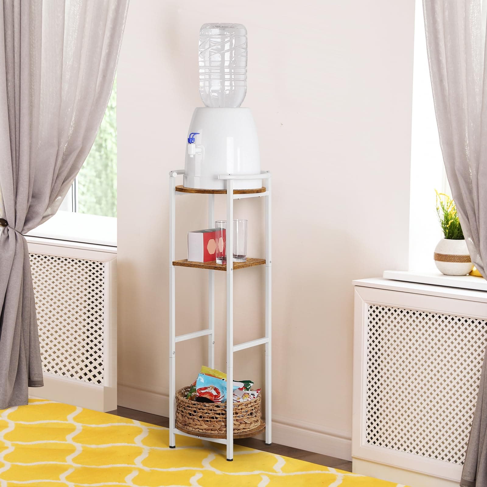 ETELI Water Dispenser Stand 3 Tier Freestanding Water Stand Ceramic Crocks Water - Thumbnail 4