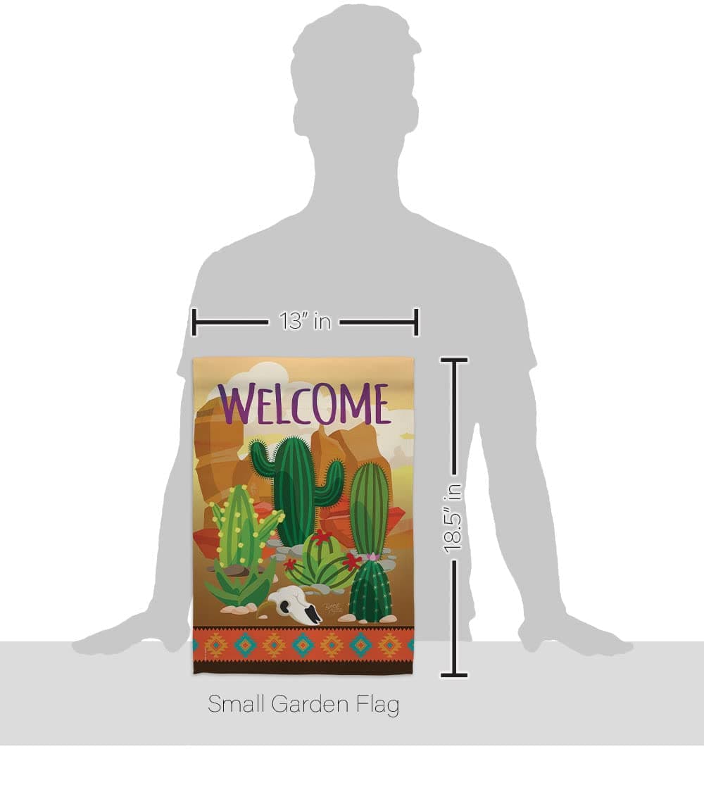 Cactus Garden Flag Home Decor Country Living Southwest Desert Succulent Banner W - Thumbnail 2