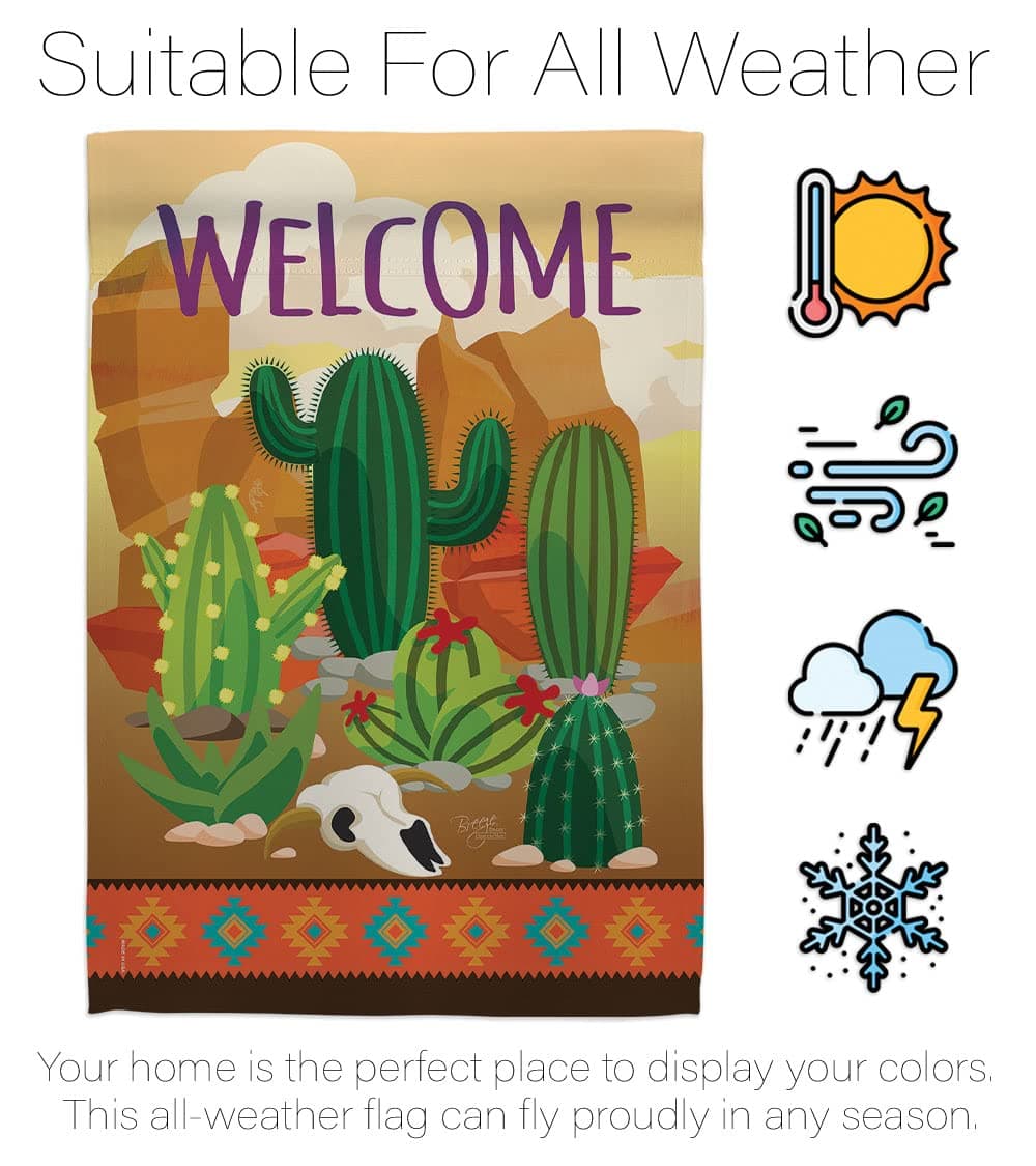 Cactus Garden Flag Home Decor Country Living Southwest Desert Succulent Banner W - Thumbnail 6