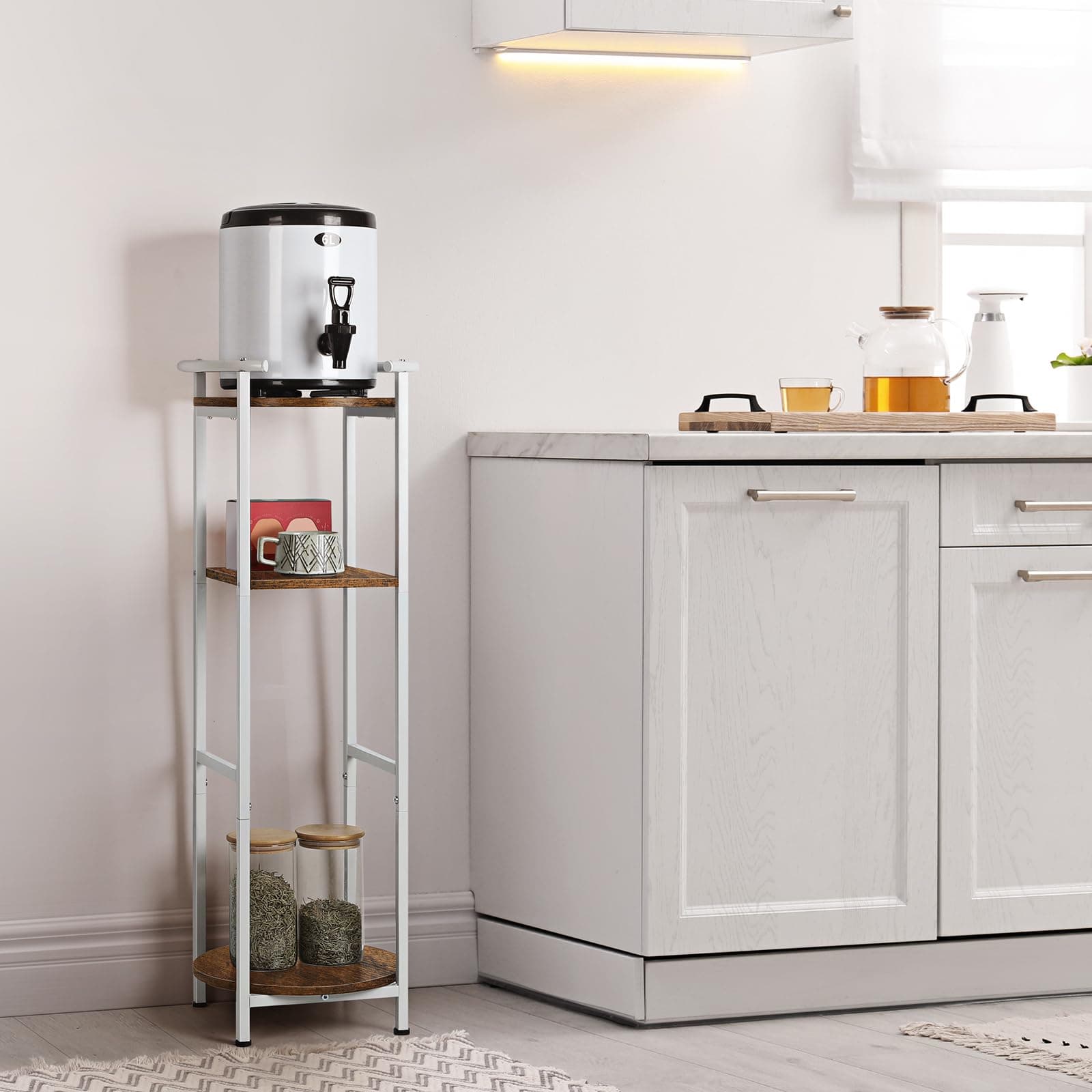 ETELI Water Dispenser Stand 3 Tier Freestanding Water Stand Ceramic Crocks Water - Thumbnail 5