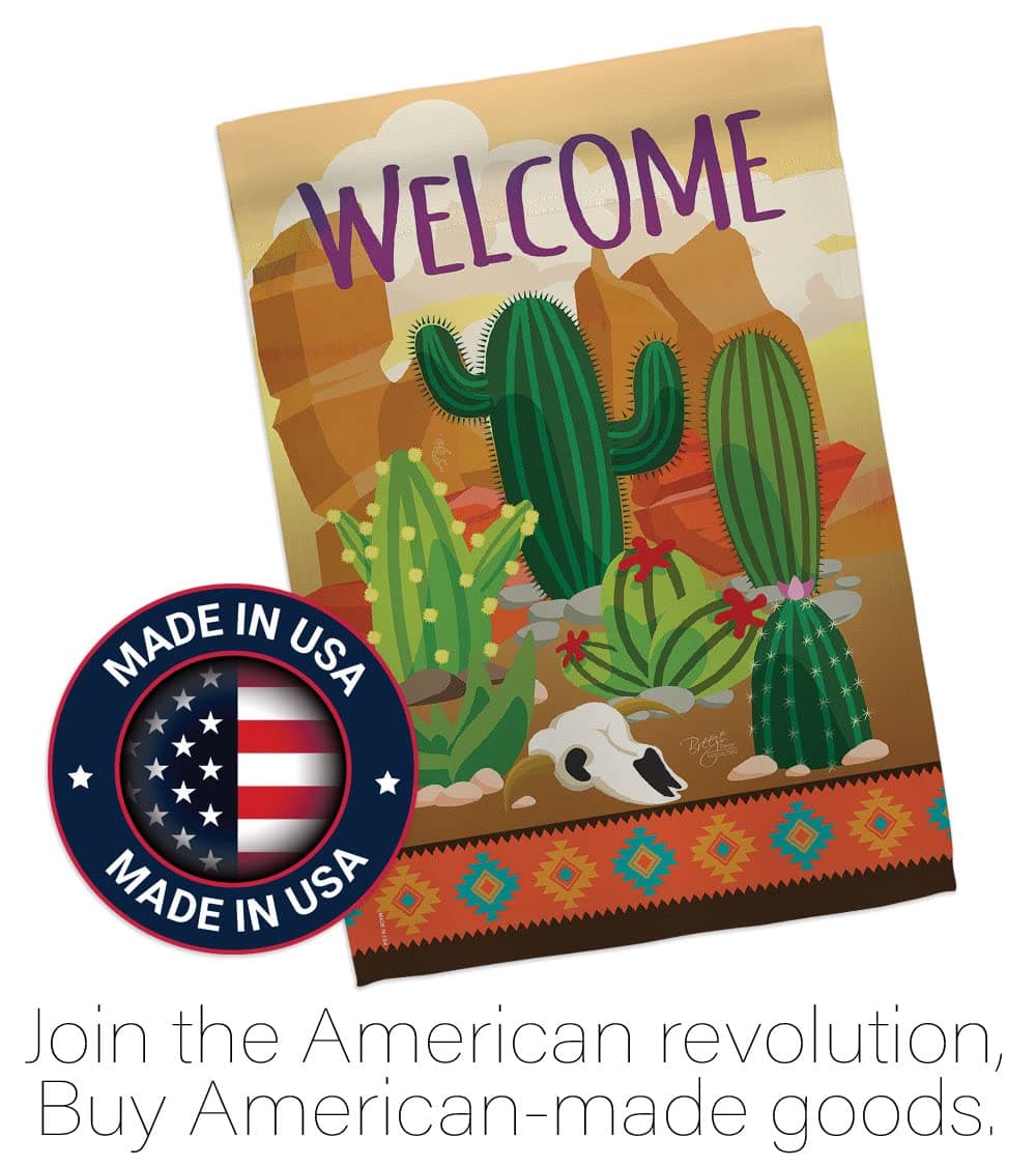 Cactus Garden Flag Home Decor Country Living Southwest Desert Succulent Banner W - Thumbnail 5