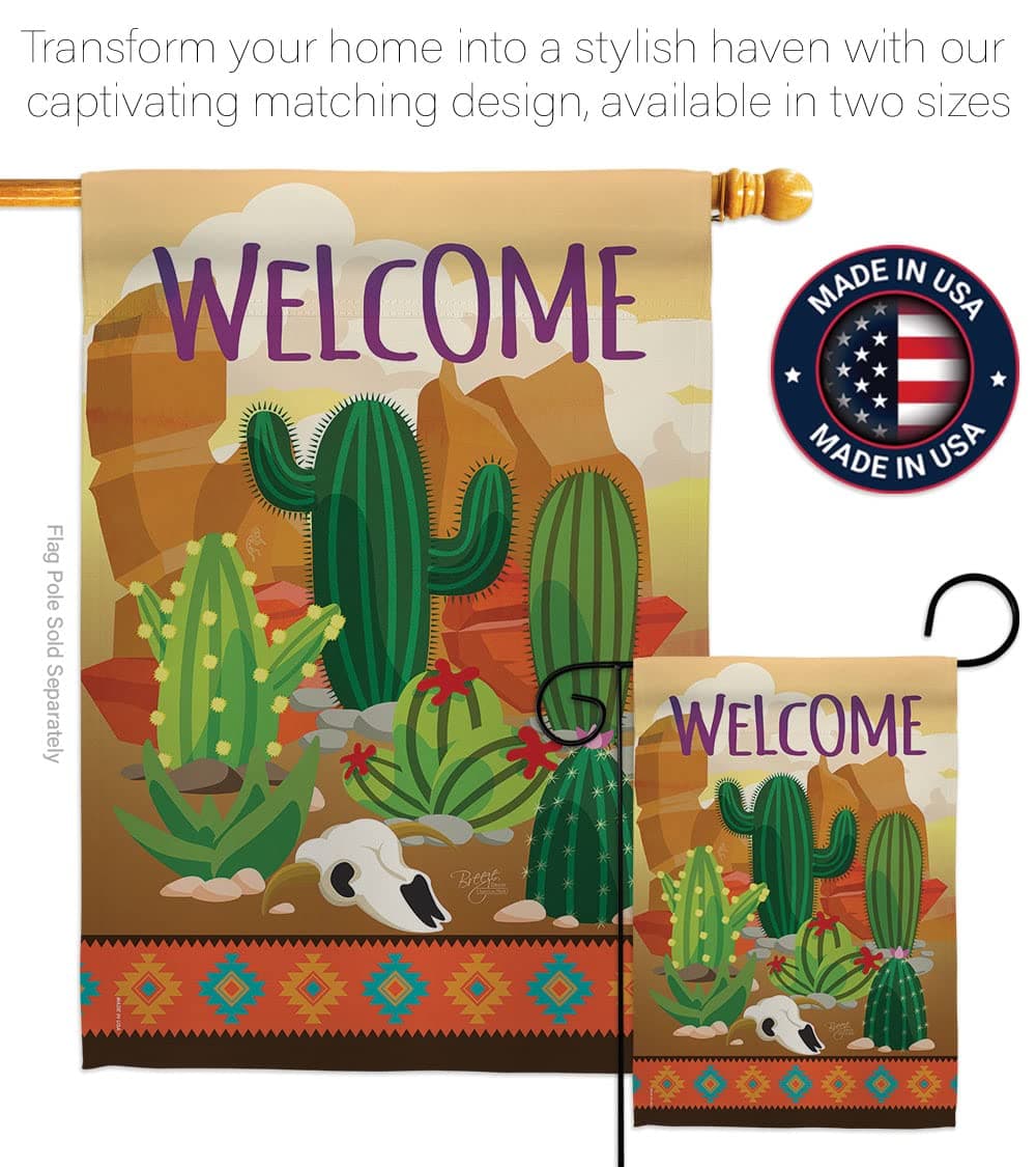Cactus Garden Flag Home Decor Country Living Southwest Desert Succulent Banner W - Thumbnail 4
