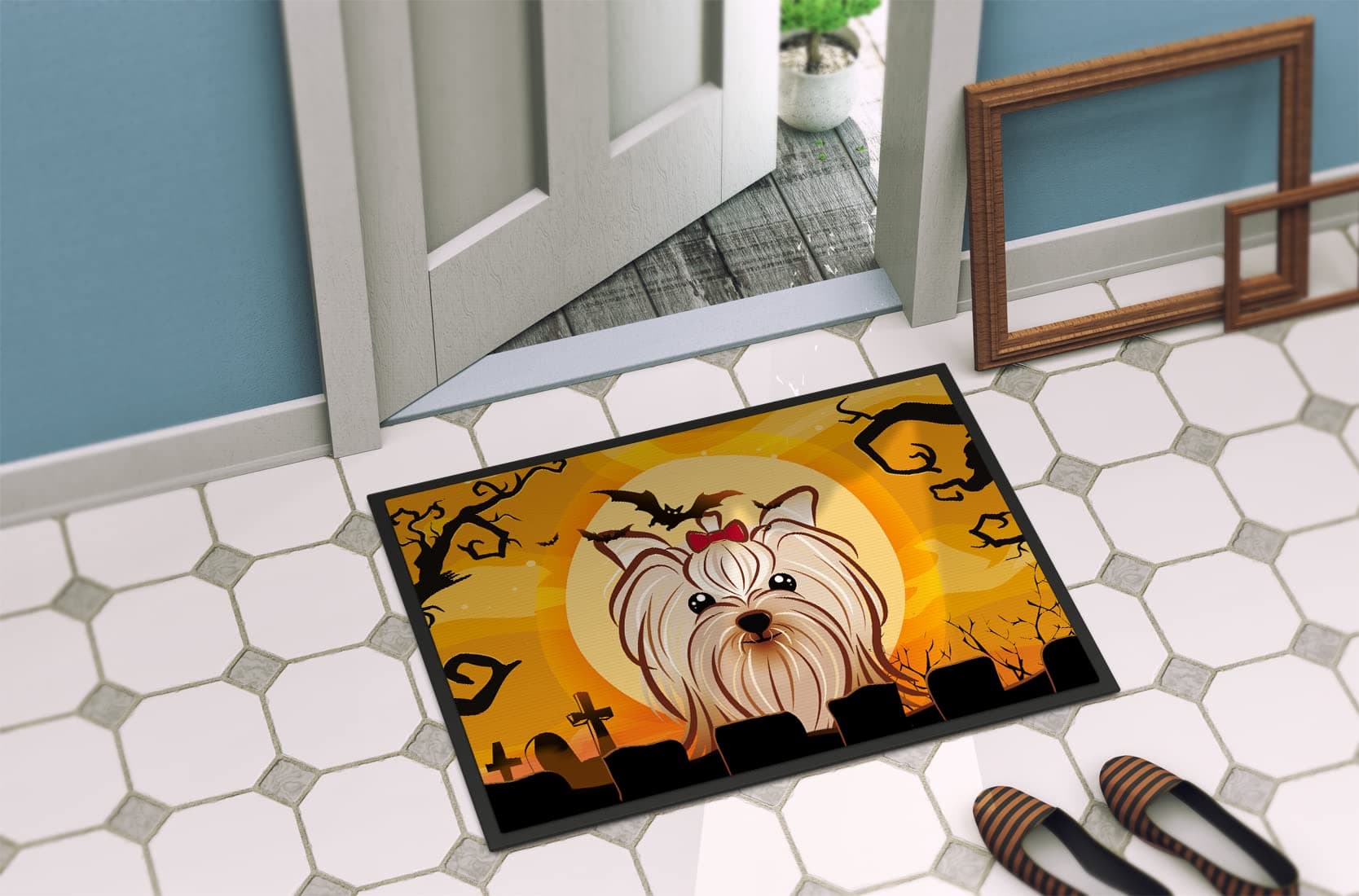 Caroline's Treasures BB1762MAT Halloween Yorkie Yorkishire Terrier Doormat 18x27 - Thumbnail 4