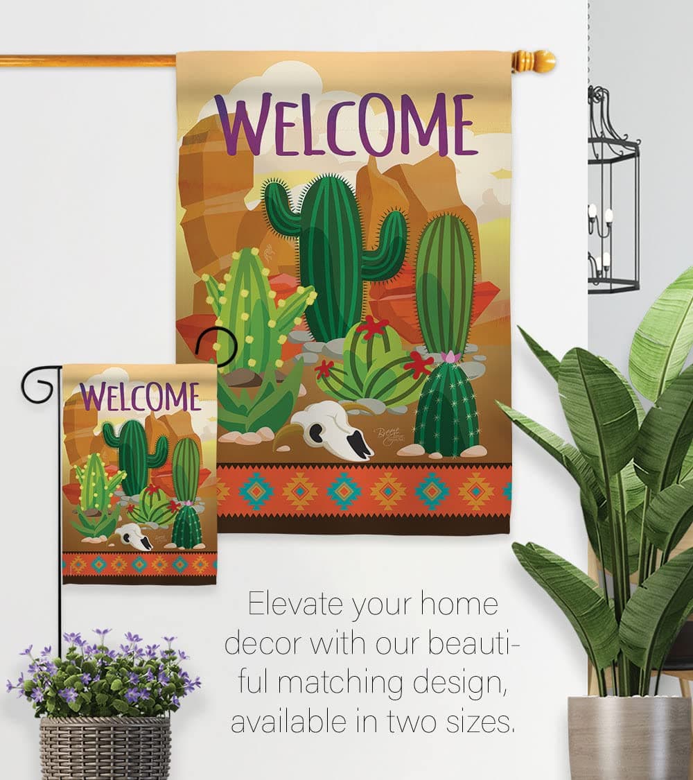 Cactus Garden Flag Home Decor Country Living Southwest Desert Succulent Banner W - Thumbnail 8