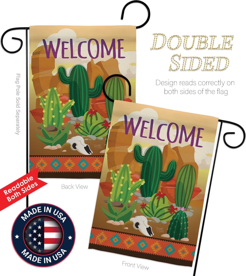 Cactus Garden Flag Home Decor Country Living Southwest Desert Succulent Banner W - Thumbnail 3