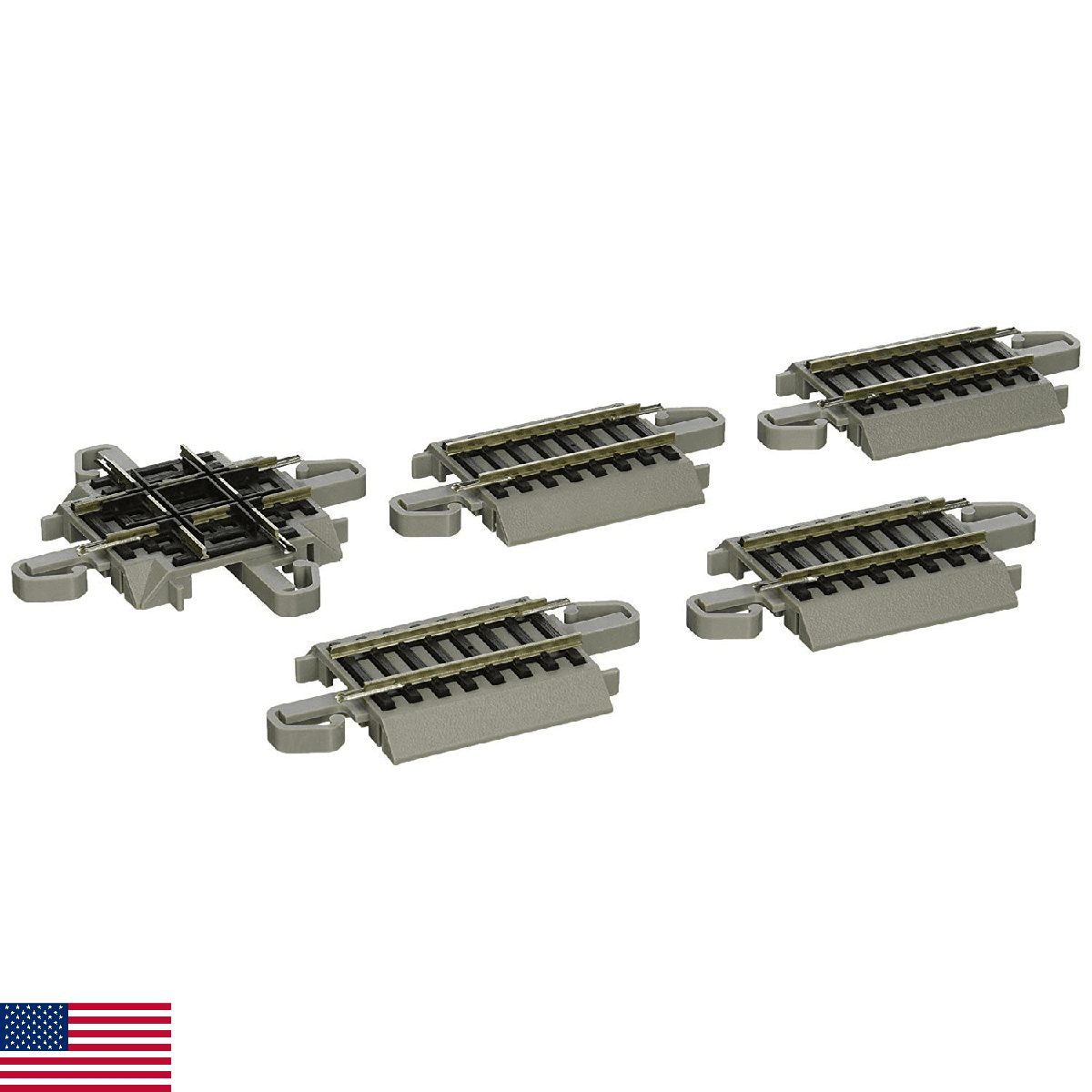 Bachmann Trains - Snap-Fit E-Z TRACK 90 DEGREE CROSSING (1/card) - NICKEL SILVER - Image 1