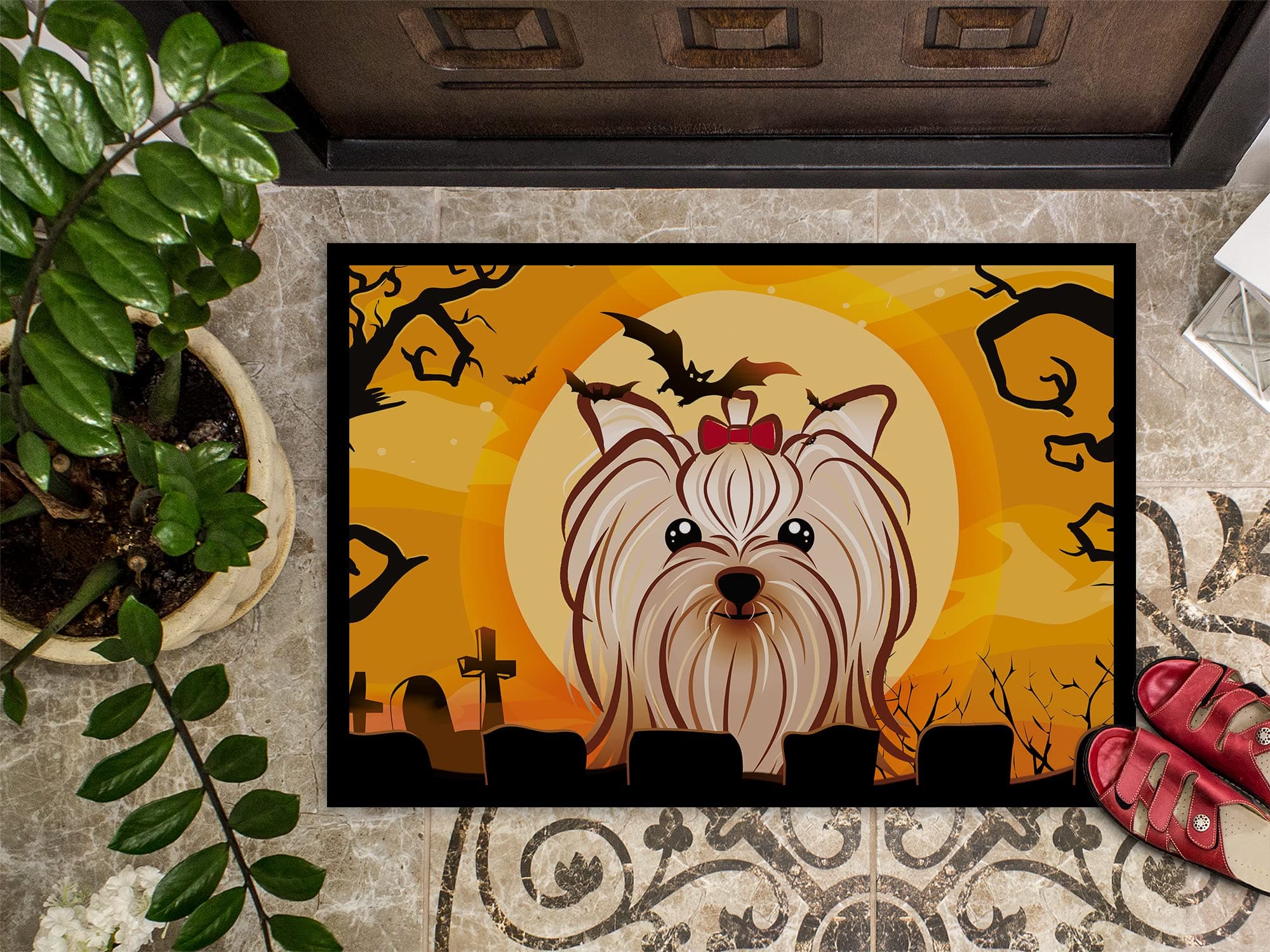 Caroline's Treasures BB1762MAT Halloween Yorkie Yorkishire Terrier Doormat 18x27 - Thumbnail 3