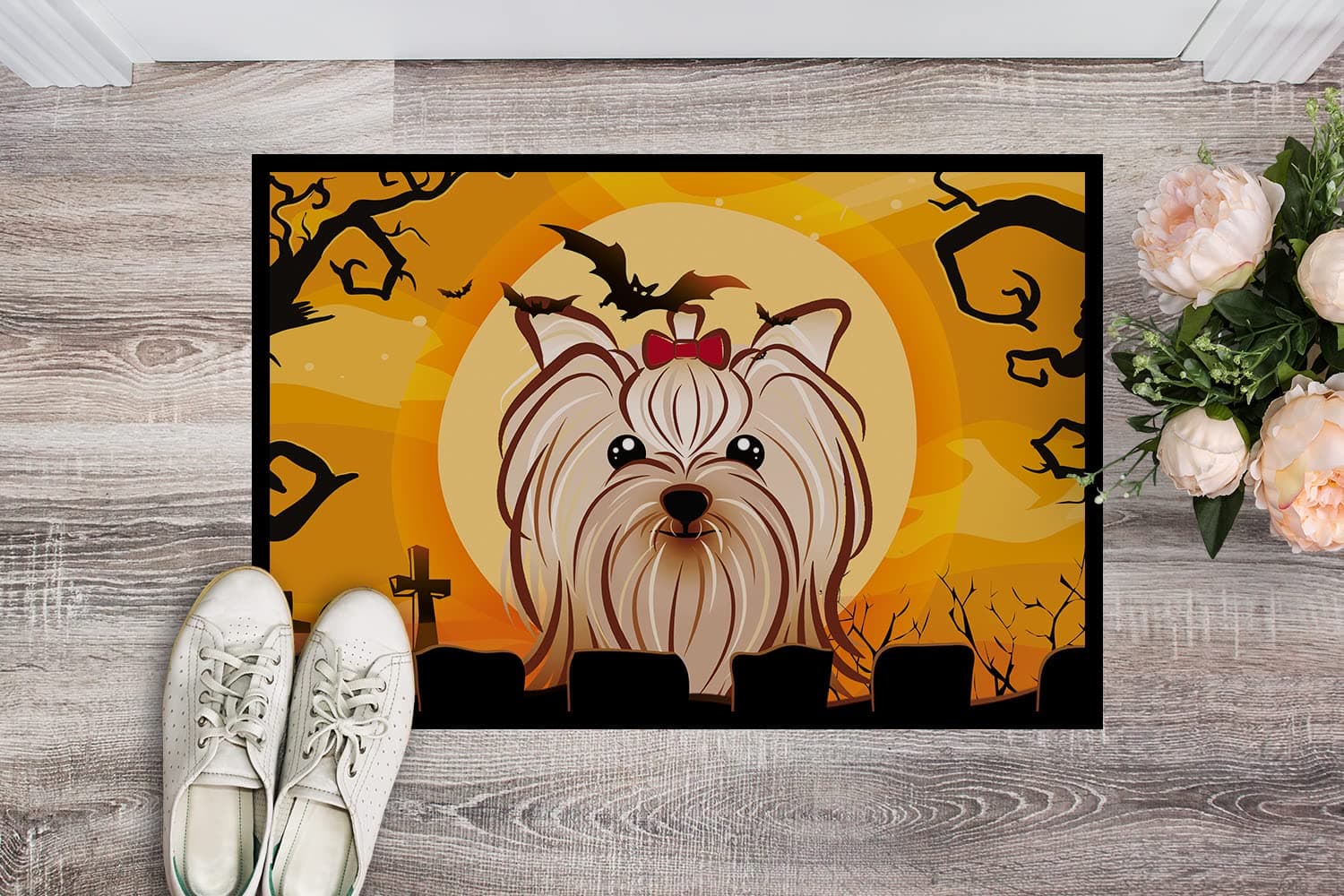 Caroline's Treasures BB1762MAT Halloween Yorkie Yorkishire Terrier Doormat 18x27 - Thumbnail 2