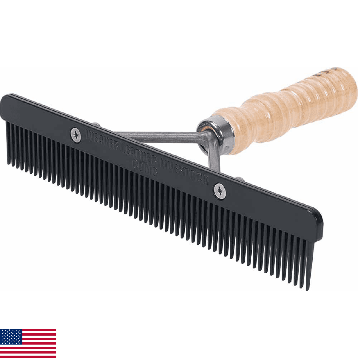 Weaver Leather Show Comb with Wood Handle and Replaceable Black Plastic Blade - Image 1