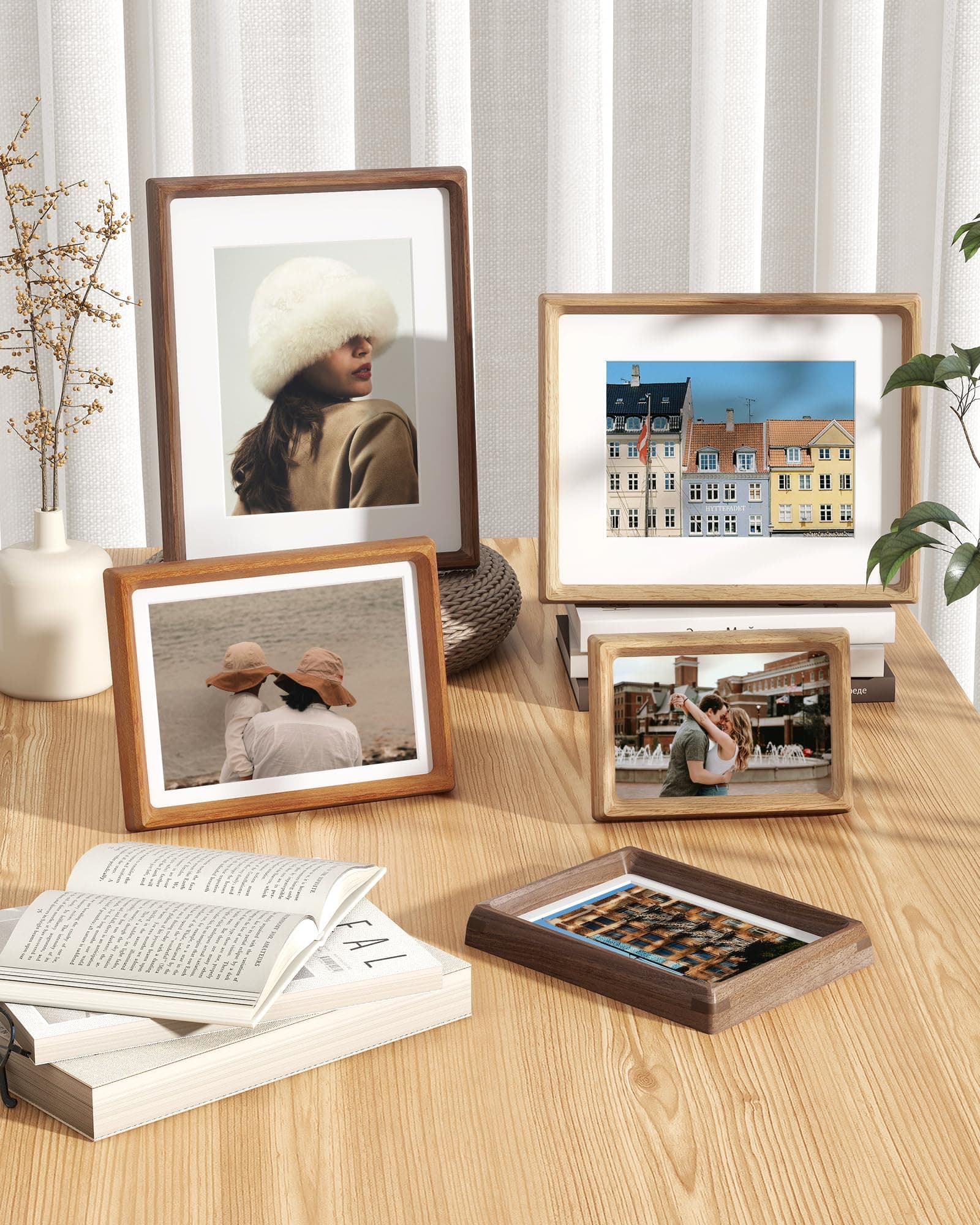 RICHFOCUS 8.5x11 Picture Frame USA-Sourced Natural Oak Solid Wood Photo Frame Ha - Thumbnail 7