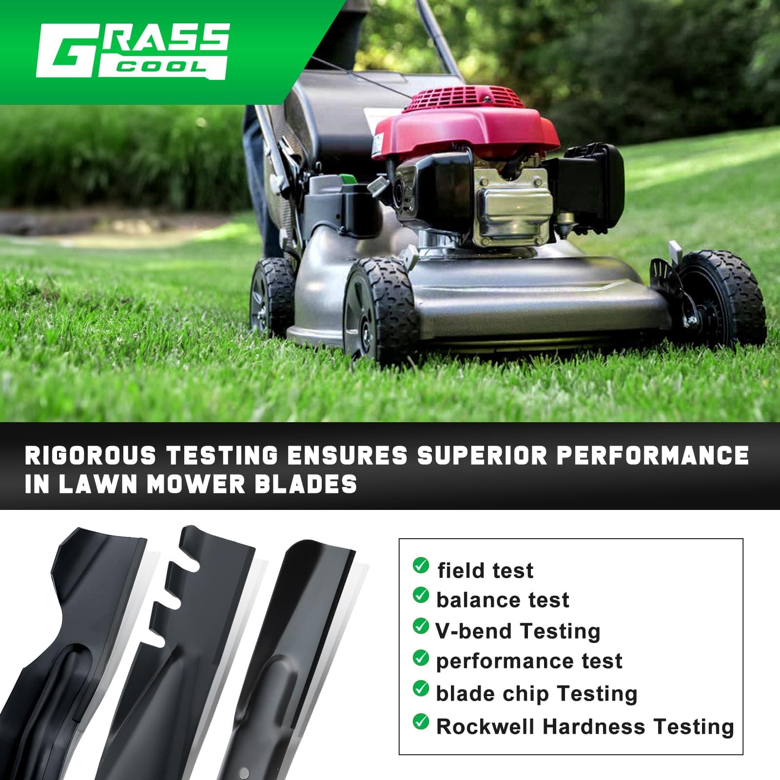 Grasscool Mulching Blades for Honda HRR216, HRR2169VKA, HRR2169VYA, HRR216VKA - Thumbnail 8