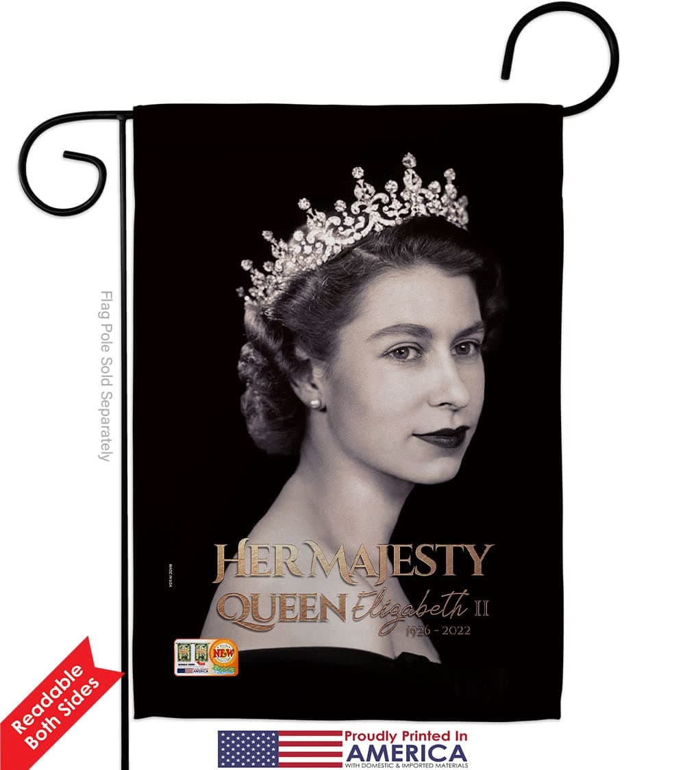 Queen Elizabeth Memorabilia Garden Flag 2pcs Pack Home Decor Room Her Majesty Re - Thumbnail 2