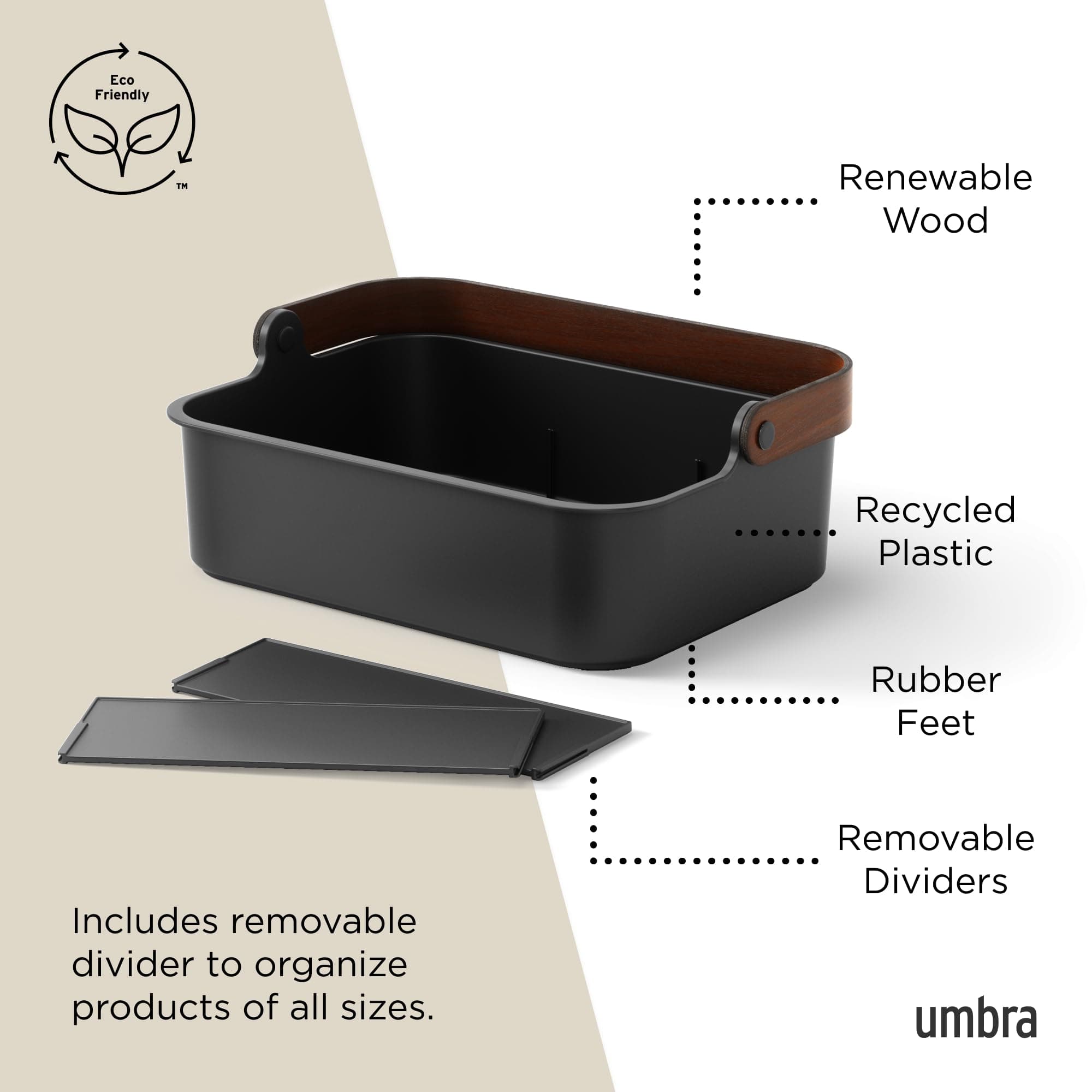 Umbra Bellwood Stackable Storage Bin, Multipurpose Caddy Organizer, 14 x 10 in, - Thumbnail 5