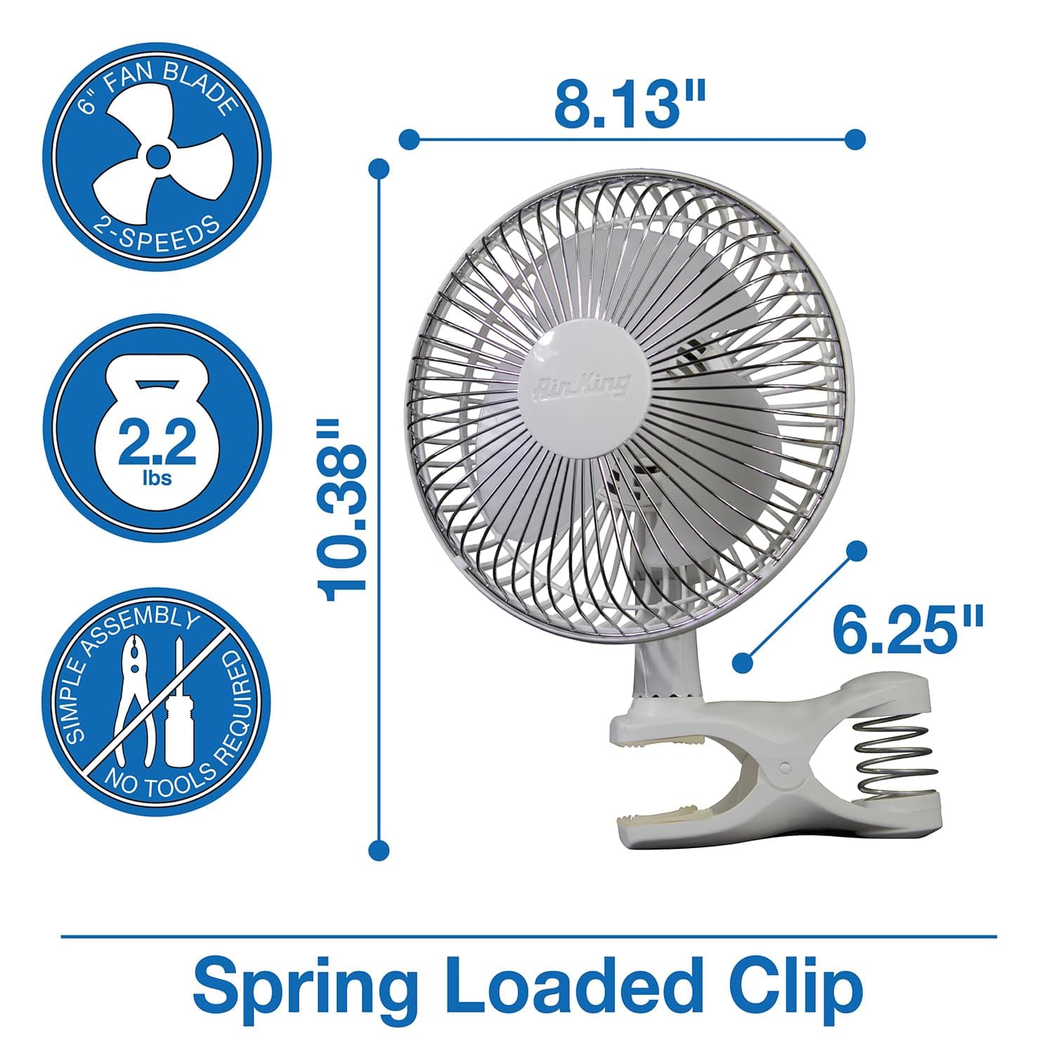 Air King 9145 6-Inch 2-Speed Clip-On Fan - Thumbnail 4