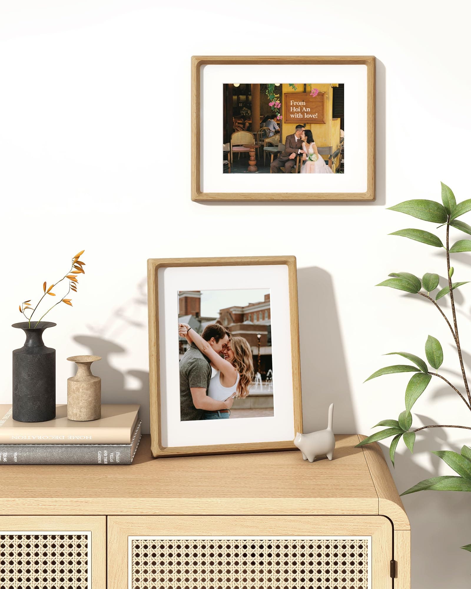 RICHFOCUS 8.5x11 Picture Frame USA-Sourced Natural Oak Solid Wood Photo Frame Ha - Thumbnail 2
