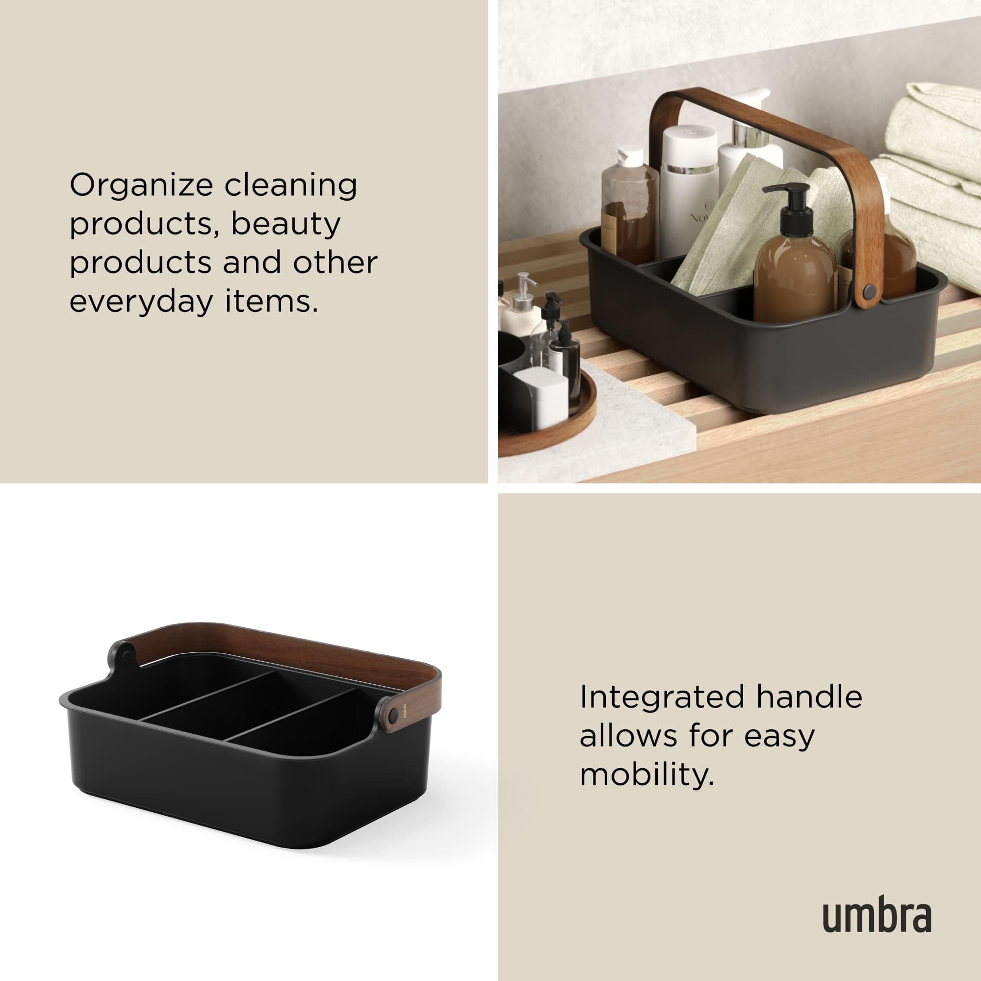 Umbra Bellwood Stackable Storage Bin, Multipurpose Caddy Organizer, 14 x 10 in, - Thumbnail 4
