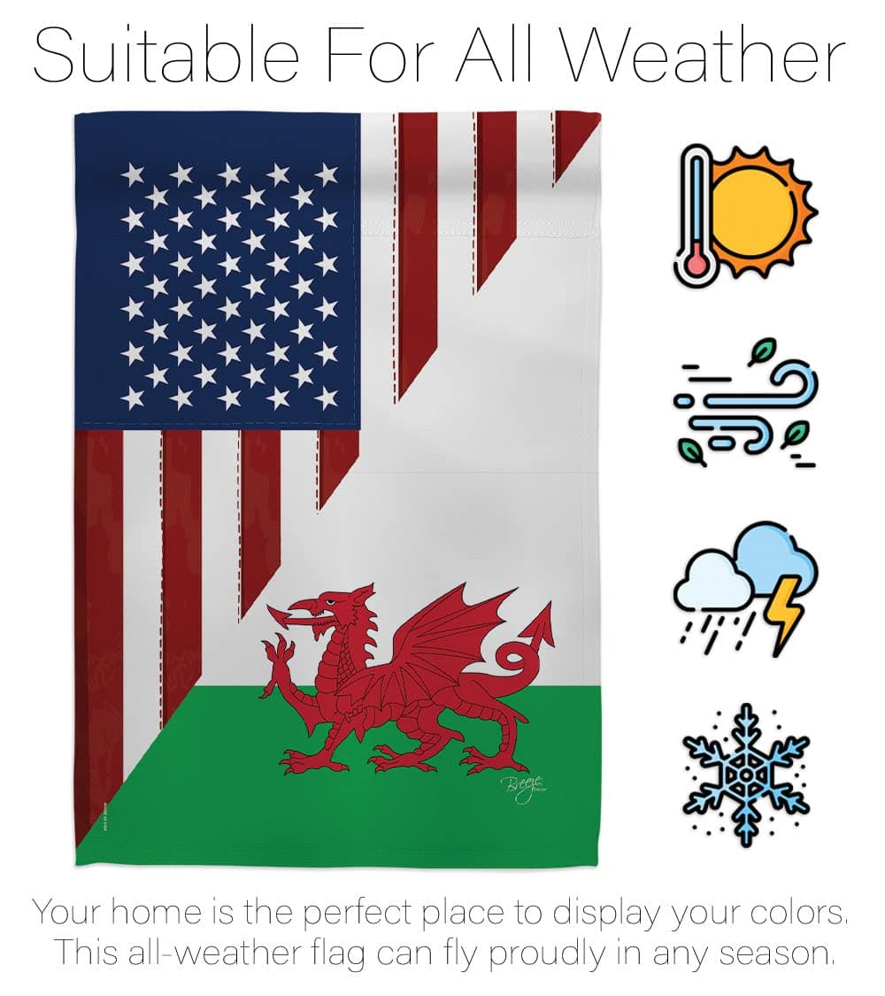 Breeze Decor US Wales Friendship Garden Flag Regional American Alliance World Co - Thumbnail 6